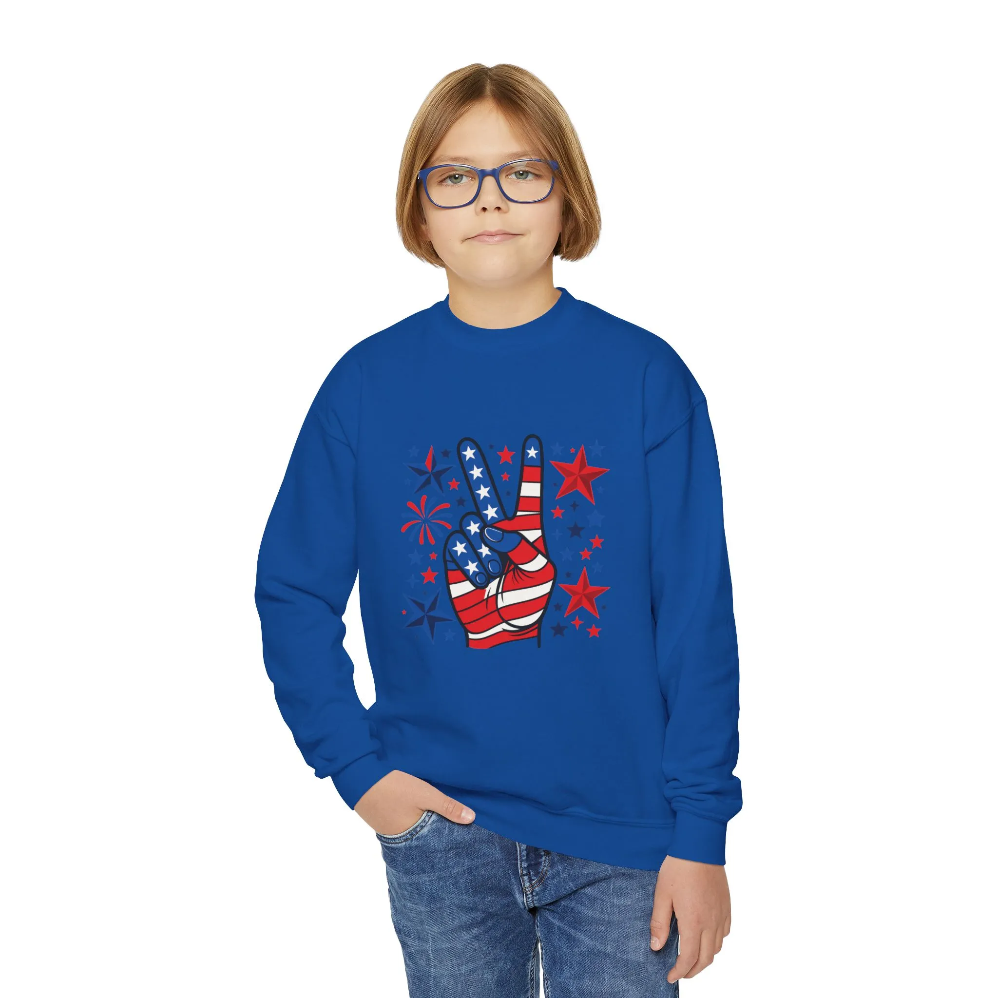 Patriotic Youth Crewneck Sweatshirt - Perfect for Independence Day, Camp, Summer Celebrations, School Spirit, and Everyday Comfort - Image 11