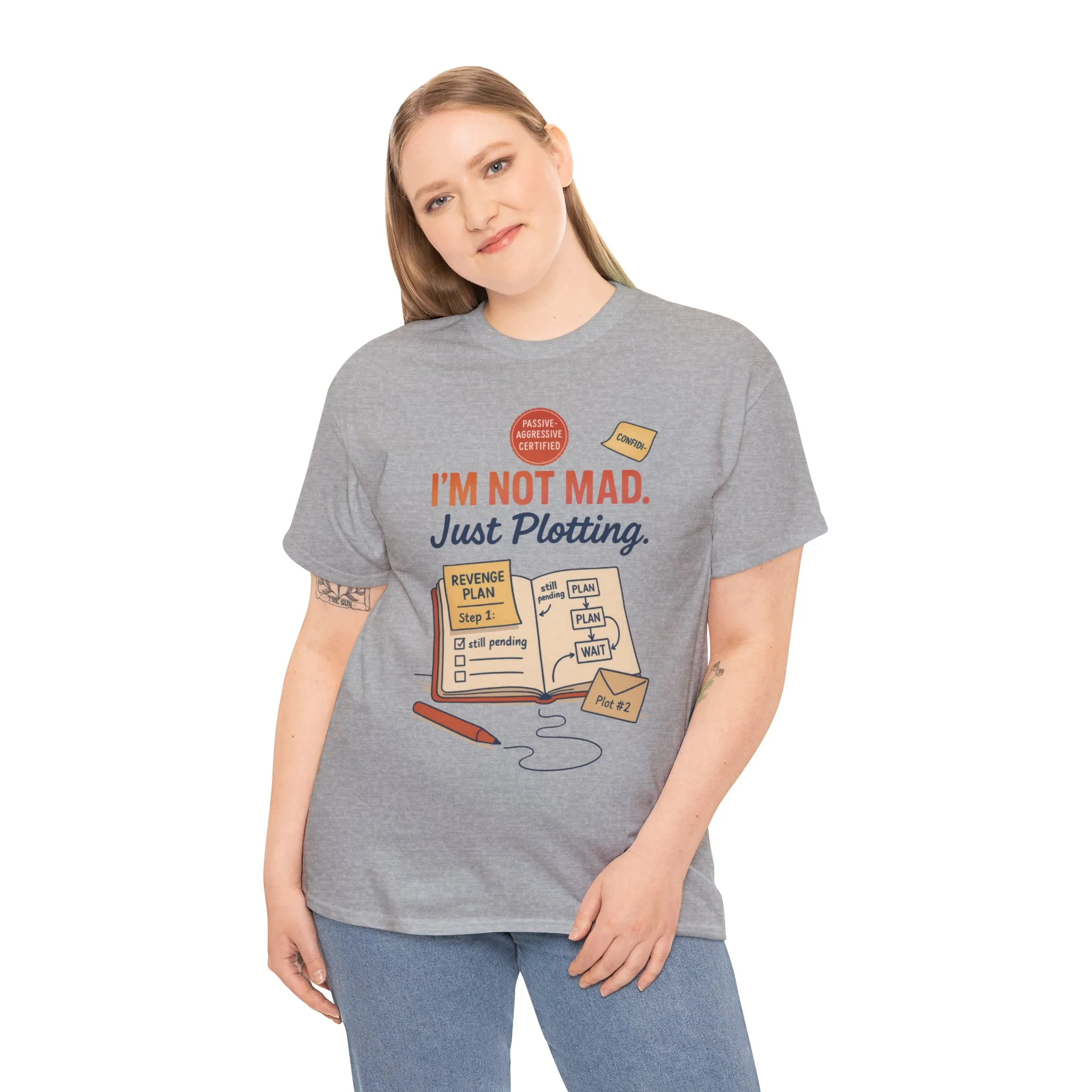 Sarcastic Women's T-Shirt, I'm Not Mad Just Plotting, Funny Passive Aggressive Revenge Tee, Funny Women's Heavy Cotton Tee, Humor Apparel - Image 9