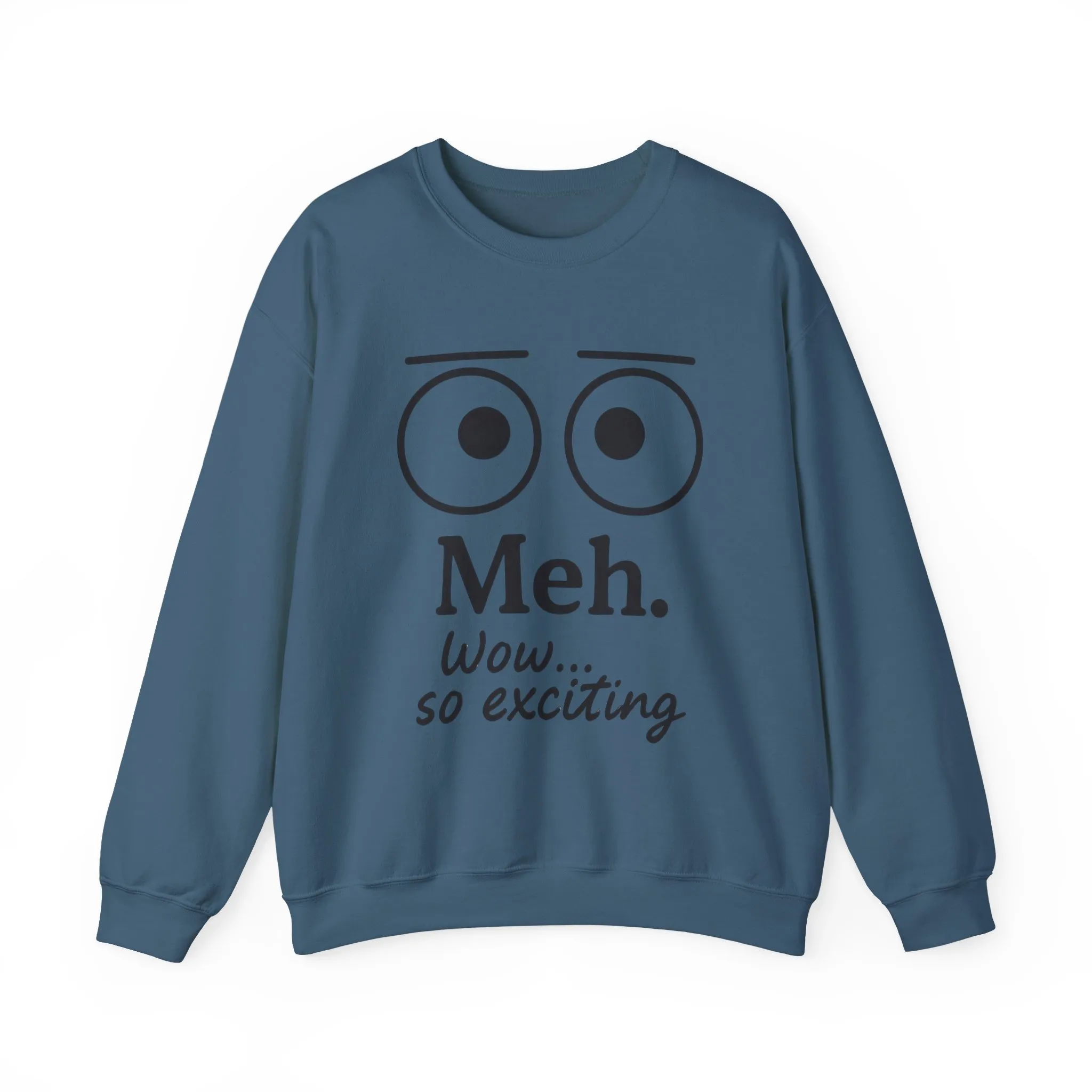 Mens Heavy Blend Crewneck with 'Meh' Design, Comfortable Apparel for Everyday Wear, Perfect for Relaxing - Image 16
