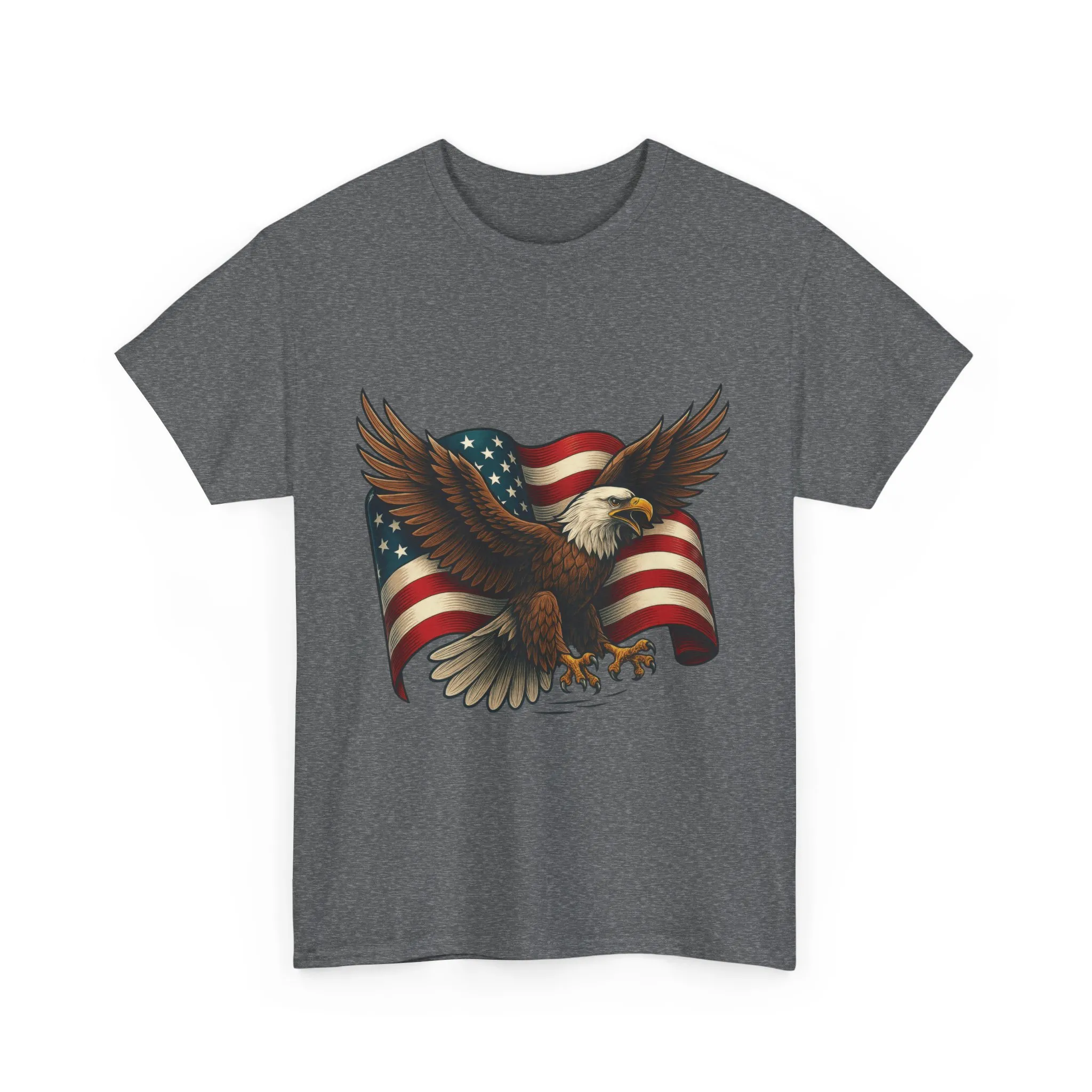 American Eagle Graphic Tee, Patriotic T-Shirt, Fourth of July Apparel, Eagle Love Shirt, Unisex Heavy Cotton Tee - Image 16