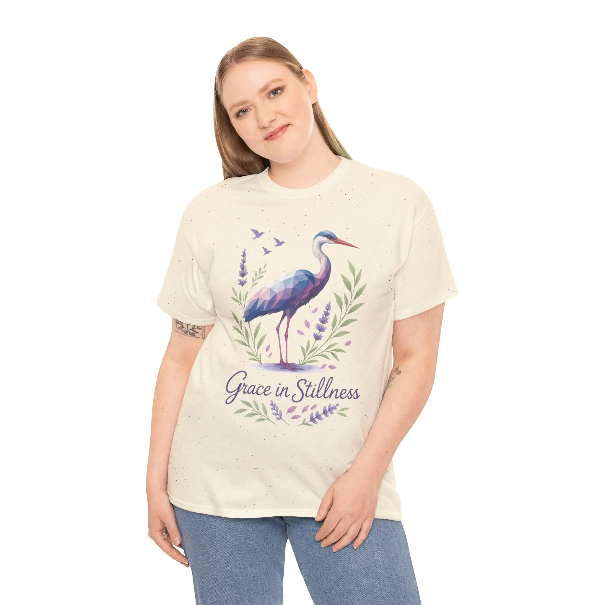 Polygonal Heron Graphic Shirt, Womens Artistic Bird Tee, Nature-Inspired Minimalist Design, Geometric Crane Tee, Bird Lovers Gift - Image 36