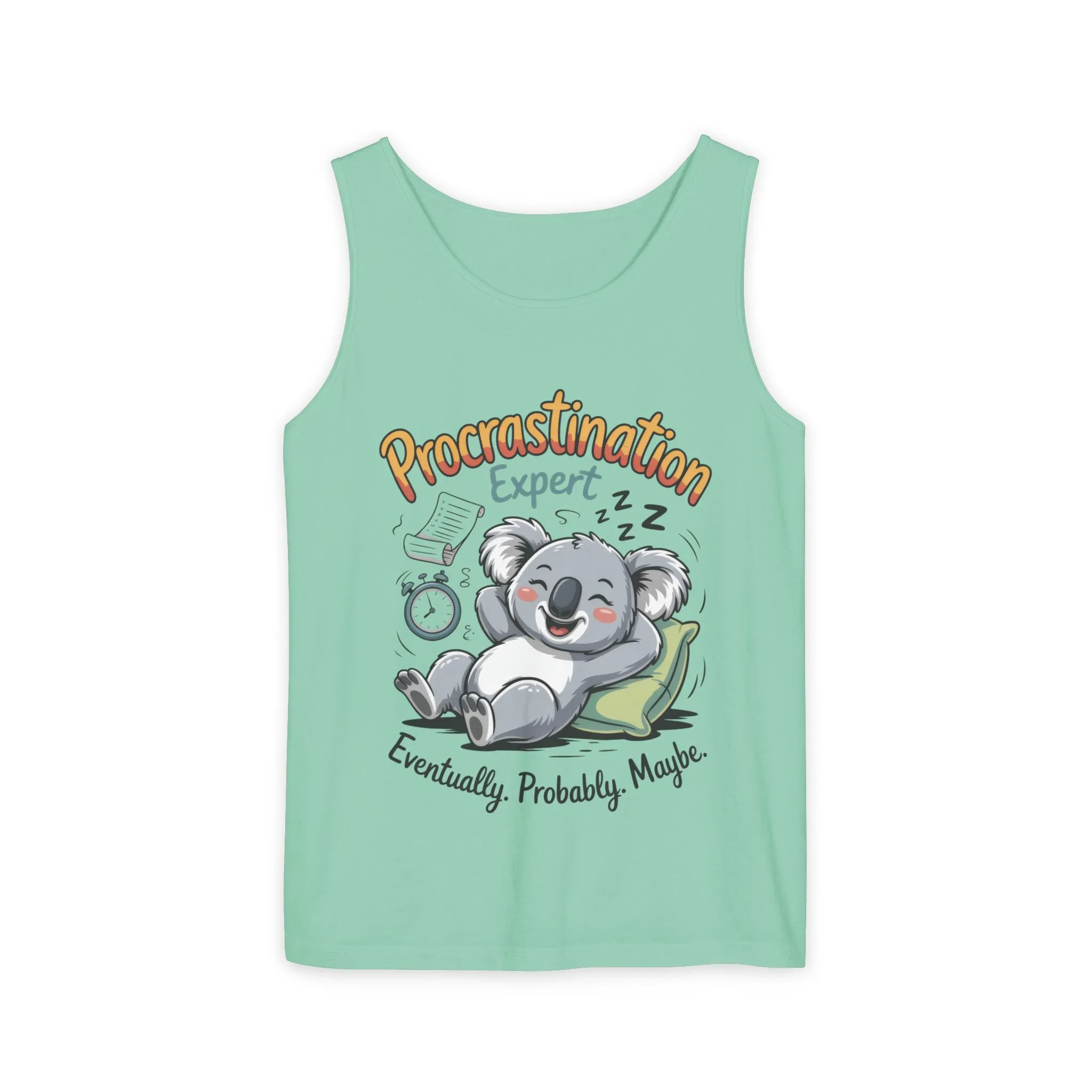 Procrastination Expert Tank Top, Funny Gift for Lazy Days, Relaxed Fit Tee, Casual Summer Wear, Koala Graphic Top, Motivational Apparel - Image 21