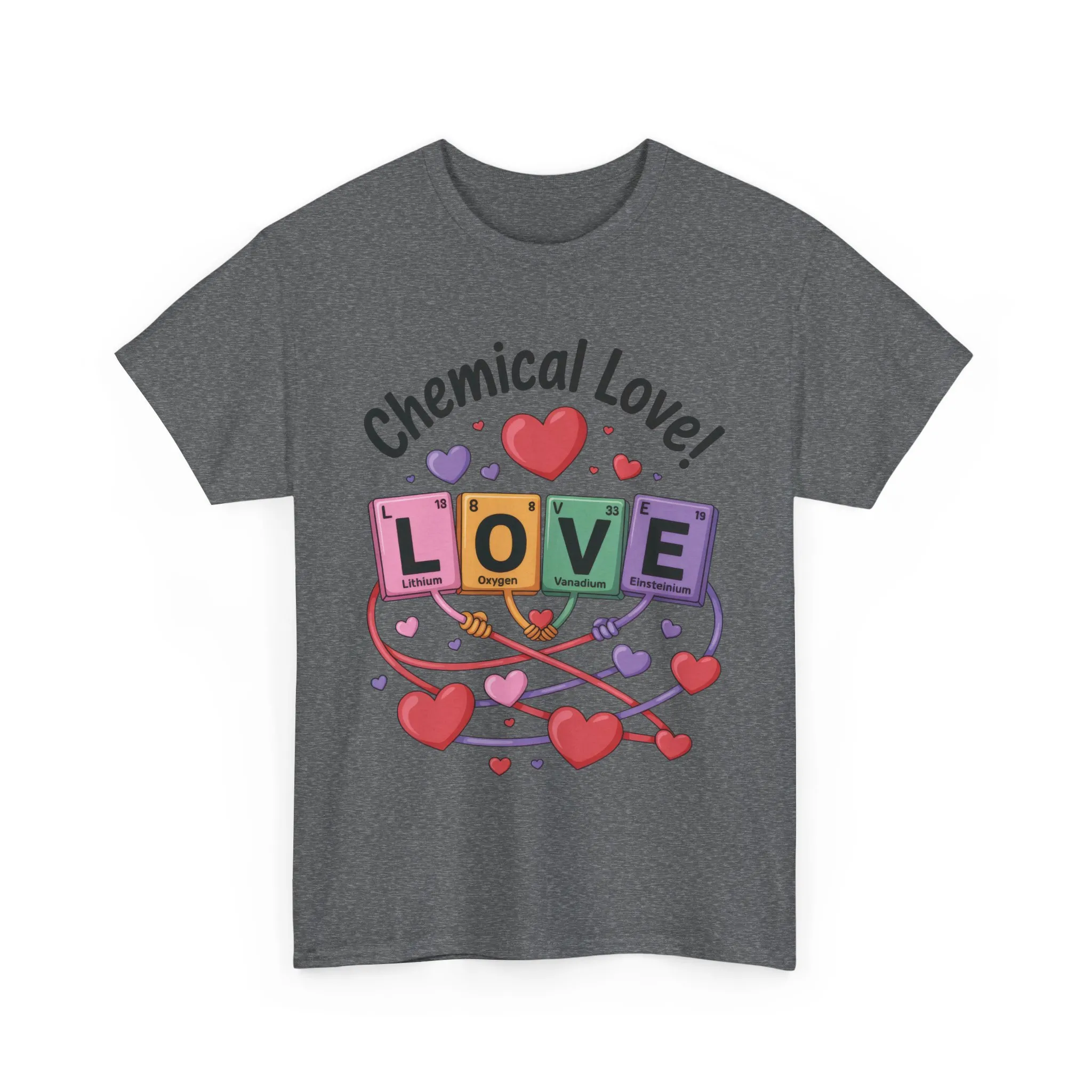 Chemical Love Unisex Heavy Cotton Tee, Cute Couple Shirt, Science Lovers Apparel, Valentines Day Top, Chemistry Lover Gift, Element Table - Image 7
