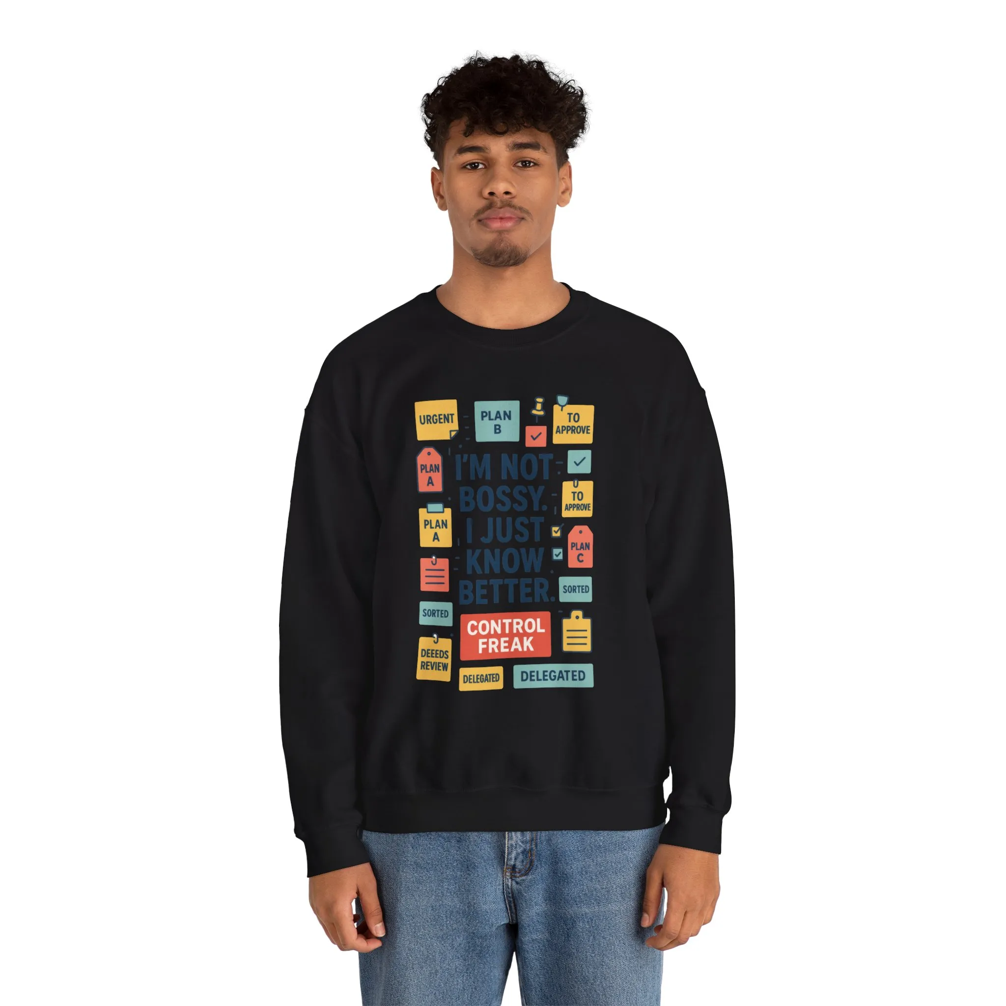Funny Mens Control Freak Sweatshirt, Sarcastic Crewneck Gift for Him, Perfect Gift for Bossy Friends - Image 9