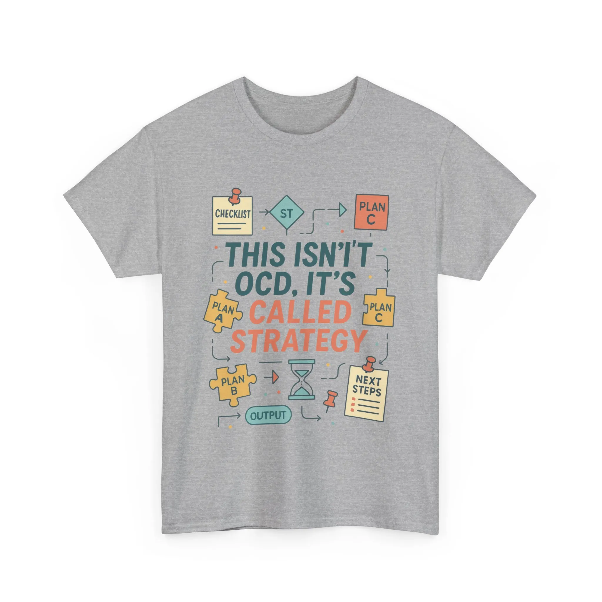 Funny Womens Strategy T-Shirt, This Isnt OCD Its Called Strategy, Planner Girl Gift Tee, Gift for Strategists, Office Humor Top - Image 4