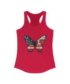 Patriotic Butterfly Tank Top, American Flag Tee, July 4th Apparel, USA Pride Clothing, Womens Patriotic Tee, Independence Day Gift