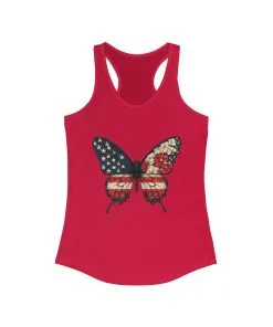 Patriotic Butterfly Tank Top, American Flag Tee, July 4th Apparel, USA Pride Clothing, Womens Patriotic Tee, Independence Day Gift