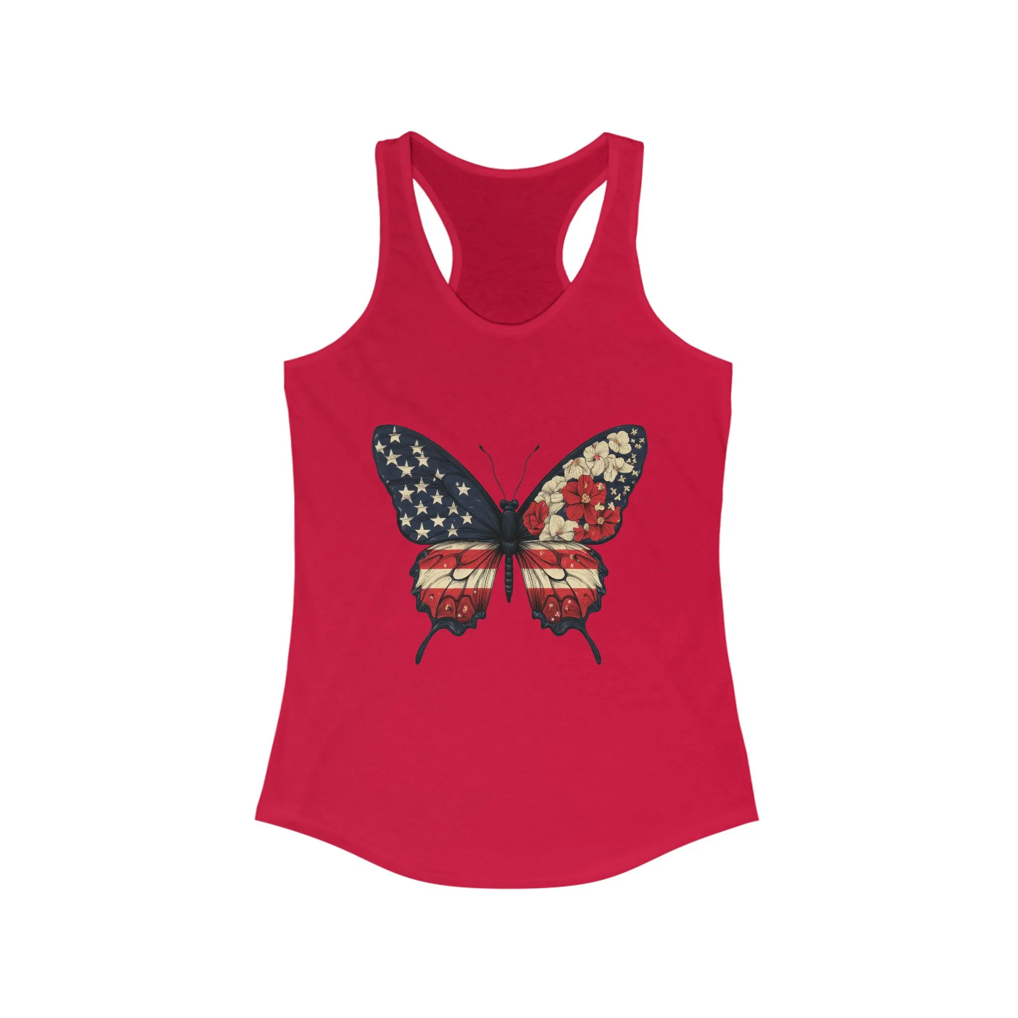 Patriotic Butterfly Tank Top, American Flag Tee, July 4th Apparel, USA Pride Clothing, Womens Patriotic Tee, Independence Day Gift