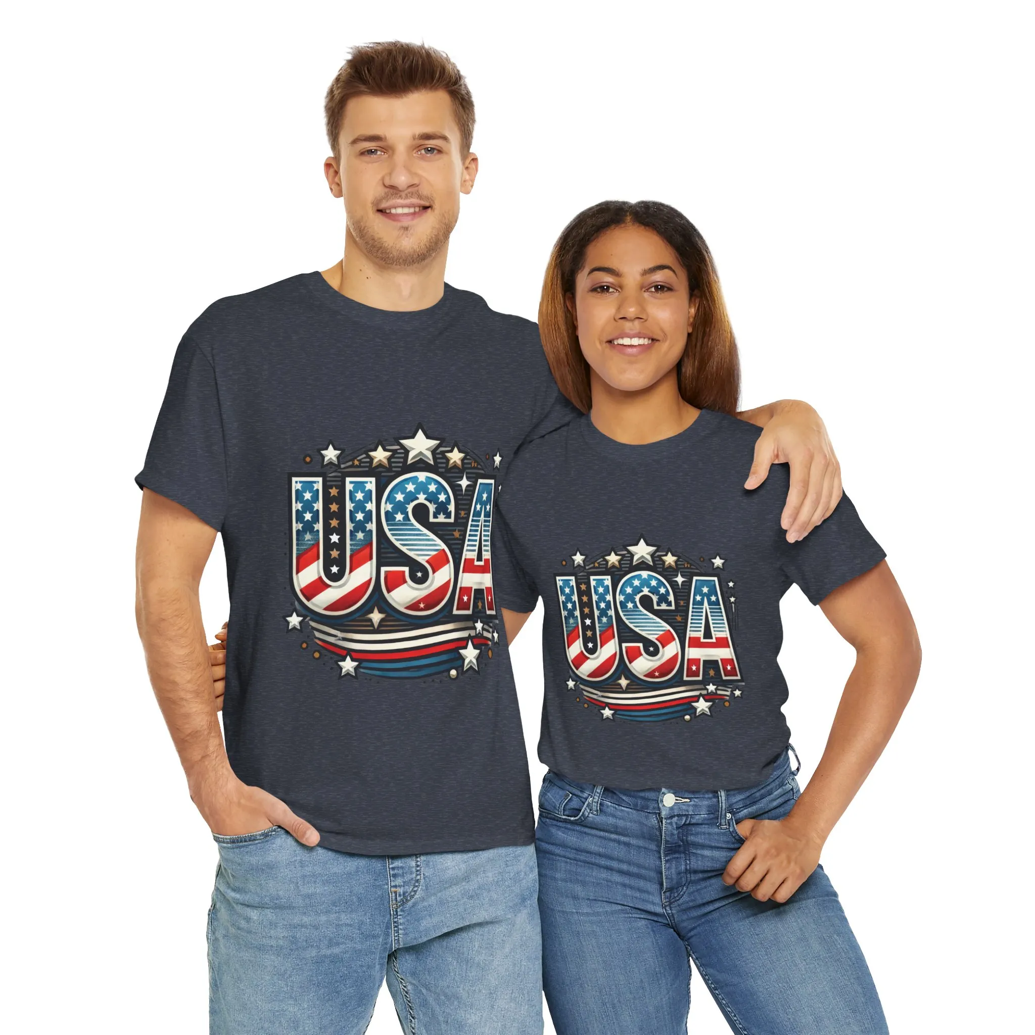 Patriotic USA T-Shirt, Unisex Heavy Cotton Tee for Independence Day, Memorial Day, 4th of July, Casual Wear, Gifts - Image 26
