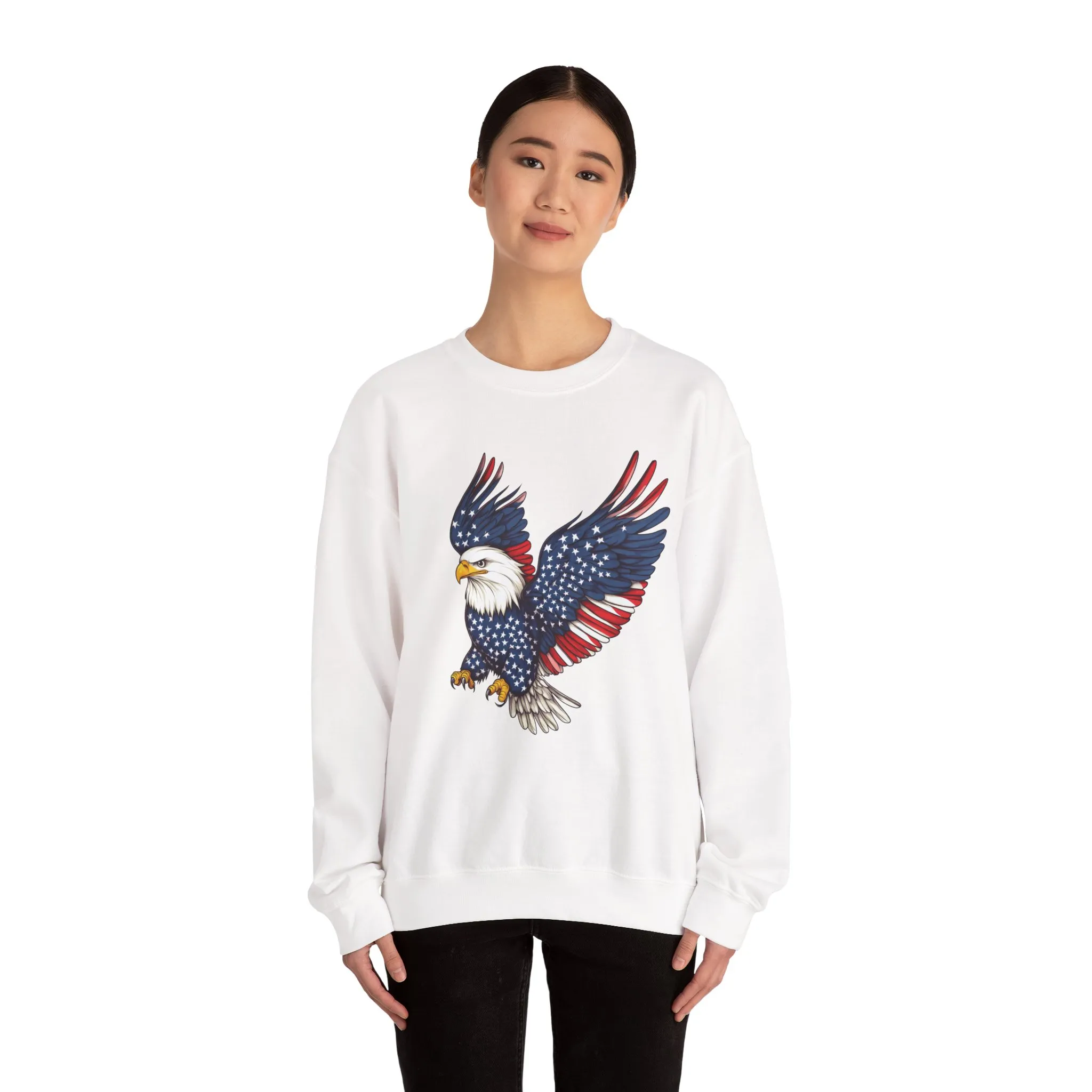 Patriotic Eagle Sweatshirt, Unisex Crewneck, USA Pride Apparel, Cozy Everyday Wear, Perfect for Independence Day, Gift for Patriots - Image 5