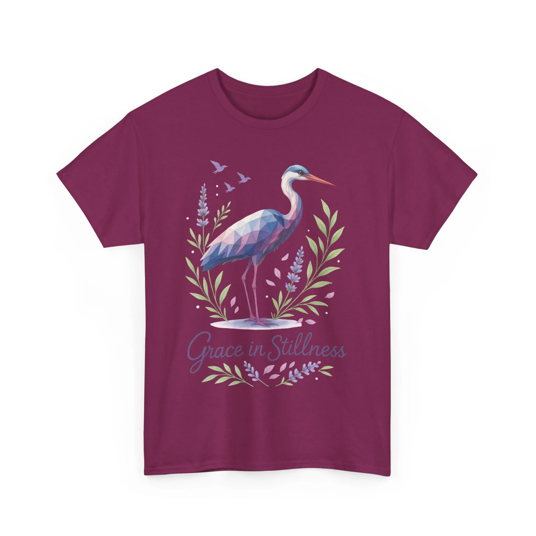 Polygonal Heron Graphic Shirt, Womens Artistic Bird Tee, Nature-Inspired Minimalist Design, Geometric Crane Tee, Bird Lovers Gift - Image 28