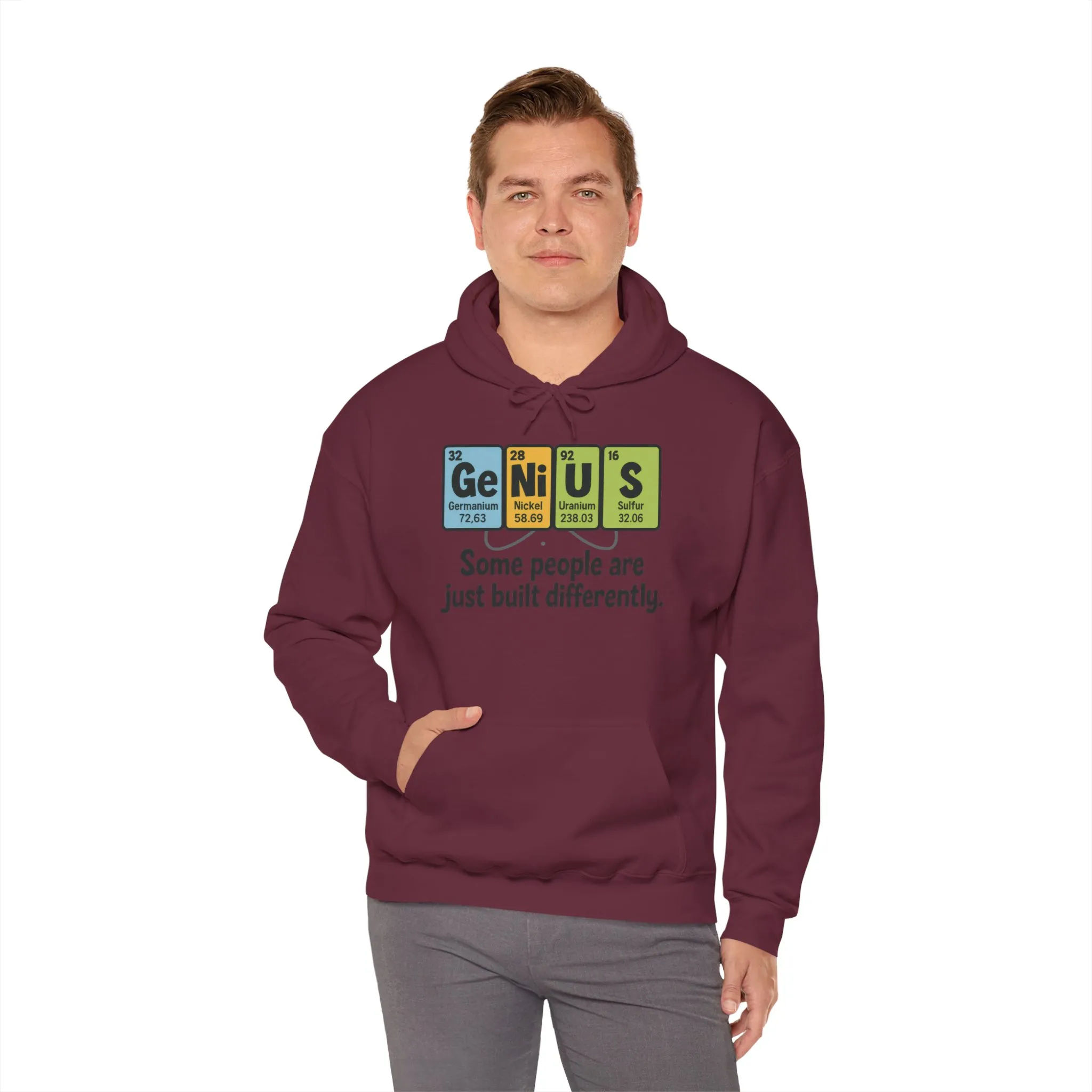 Funny Mens Genius Hoodie, Periodic Table Nerd Sweatshirt, Smart Science Pullover Gift for Him, Science Lover Apparel, Funny Hoodie - Image 10