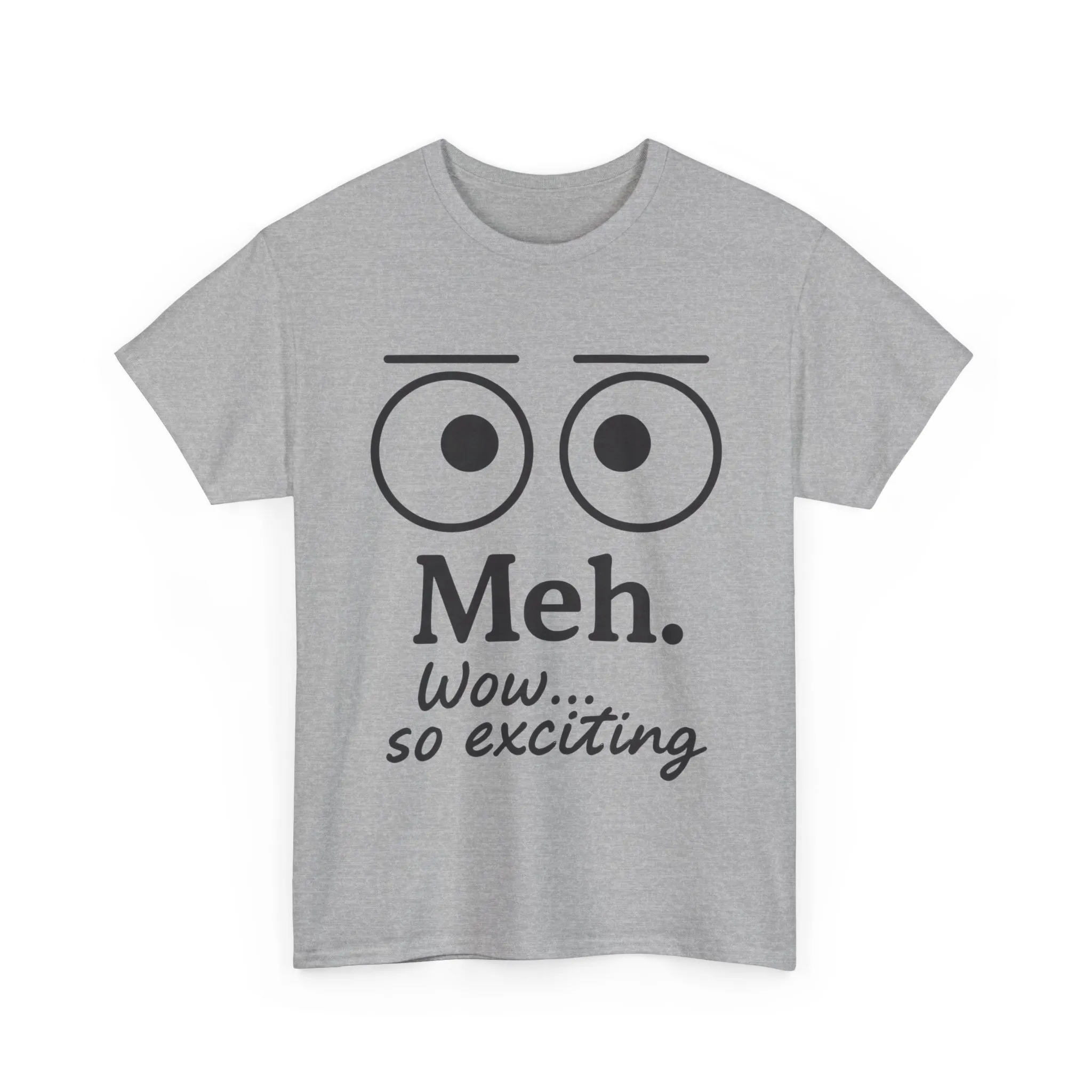 Funny Unisex Heavy Cotton Tee - 'Meh' Graphic Shirt, Casual Wear, Gift for Friends, Humor Tee, Everyday Outfit - Image 5