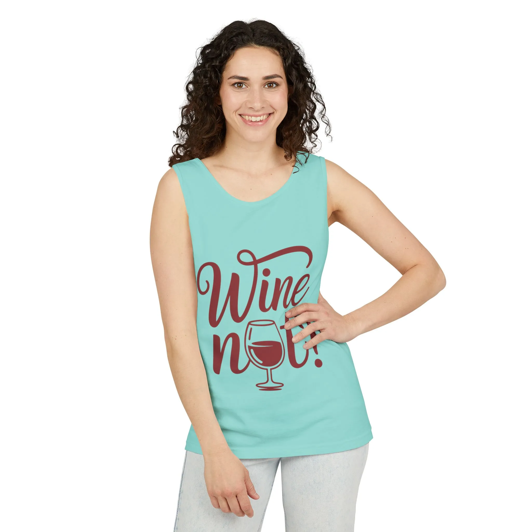 Unisex Garment Tank Top, Wine Not? Tank Top - Perfect for Summer Parties, Wine Lovers, Gifts, Casual Wear, or Vacations - Image 4