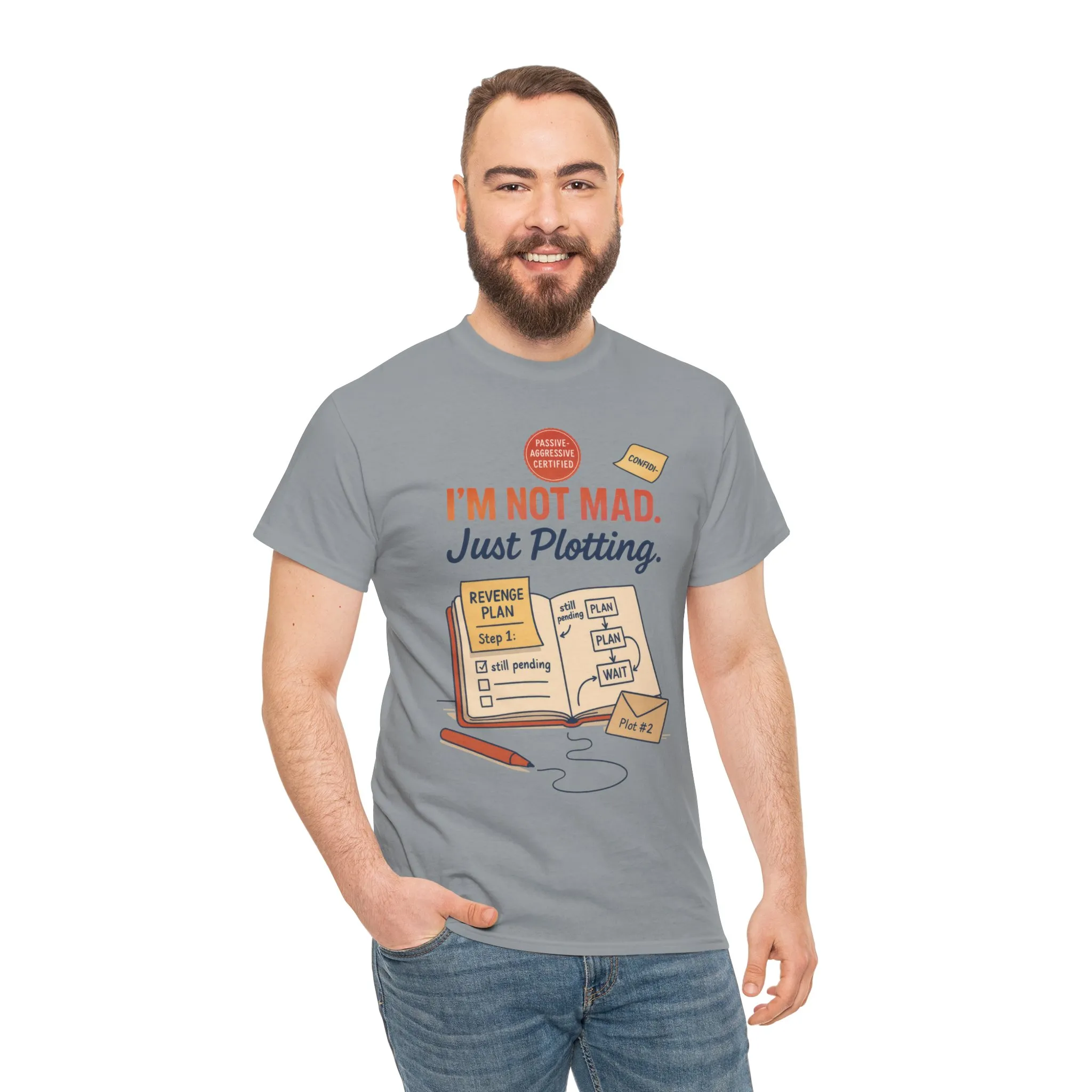 Funny Revenge Plan T-Shirt for Men, I'm Not Mad Just Plotting, Passive Aggressive Humor Tee, Humor Shirt, Funny Graphic Tee - Image 32