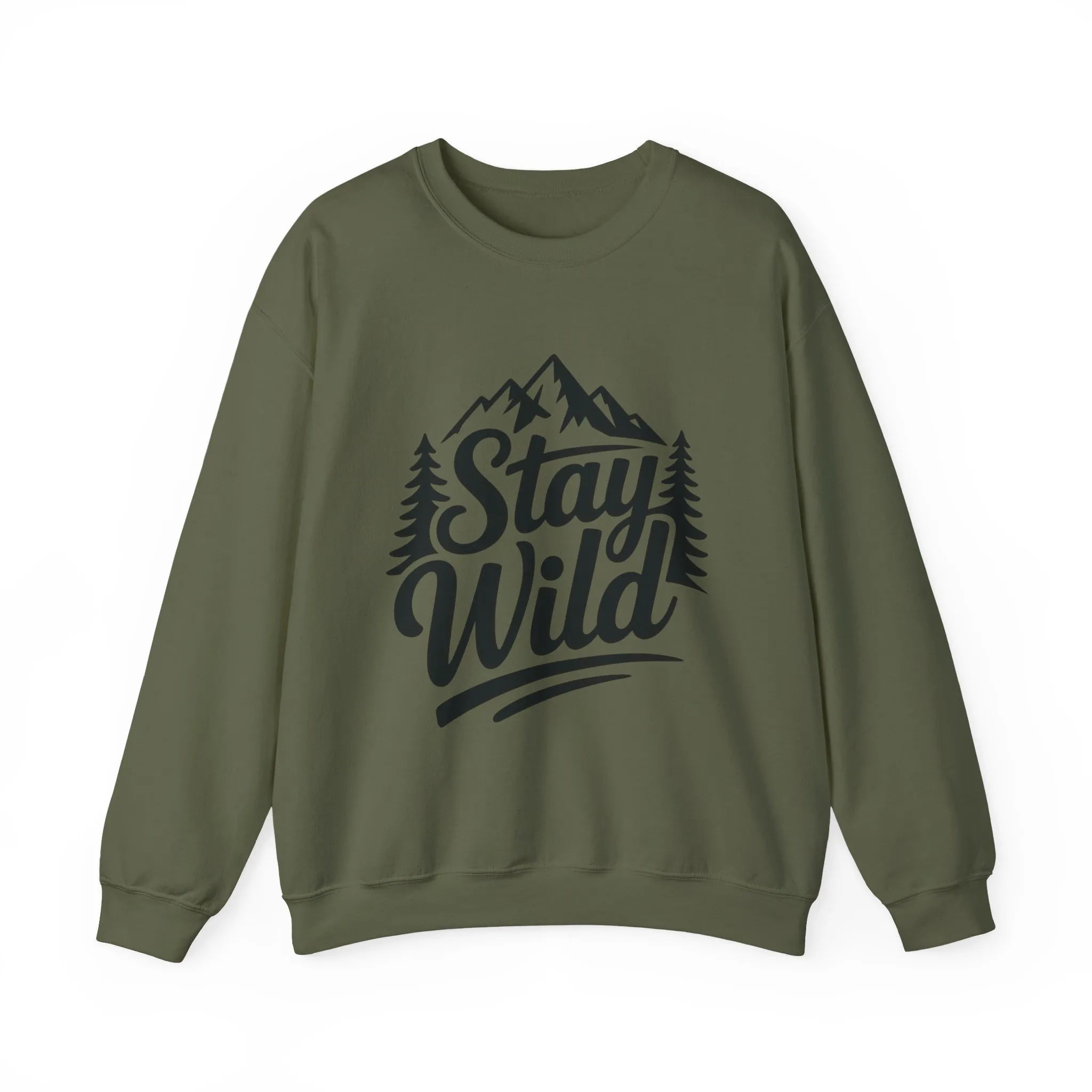 Stay Wild Unisex Crewneck Sweatshirt, Cozy Casual Wear for Adventurers, for Nature Lovers, Mountain Nature Unisex Crewneck Sweatshirt - Image 13