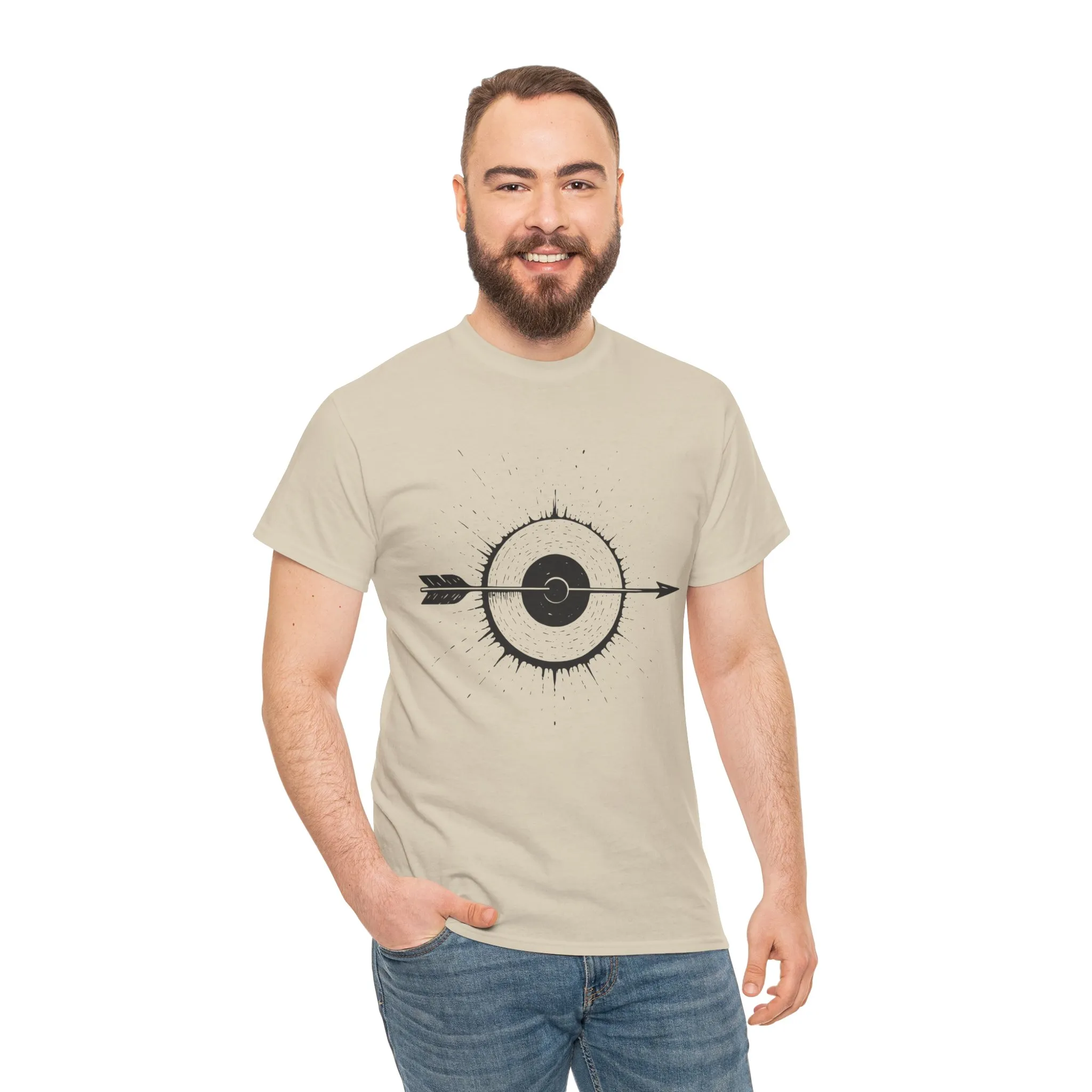 Artistic Arrow Graphic Unisex Cotton Tee, Motivational Shirt, Casual Wear, Gift for Him/Her, Trendy Fashion - Image 8