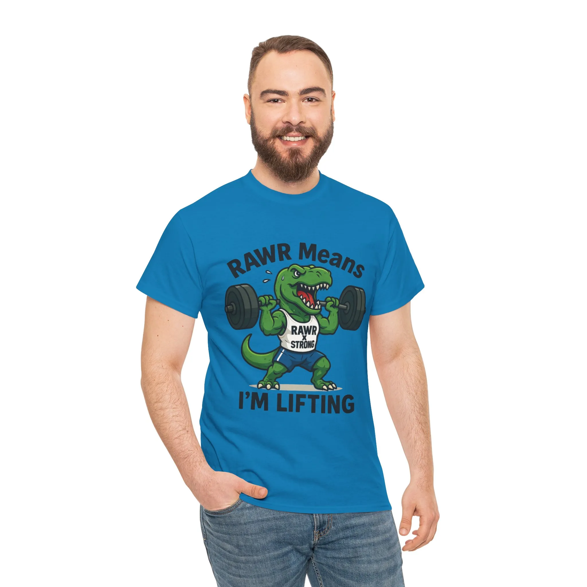 RAWR Gym Shirt for Men, Funny Dinosaur Lifting Tee, Workout Dino Fitness Gift, Barbell Humor Shirt, Motivational T-Shirt, Activewear - Image 35