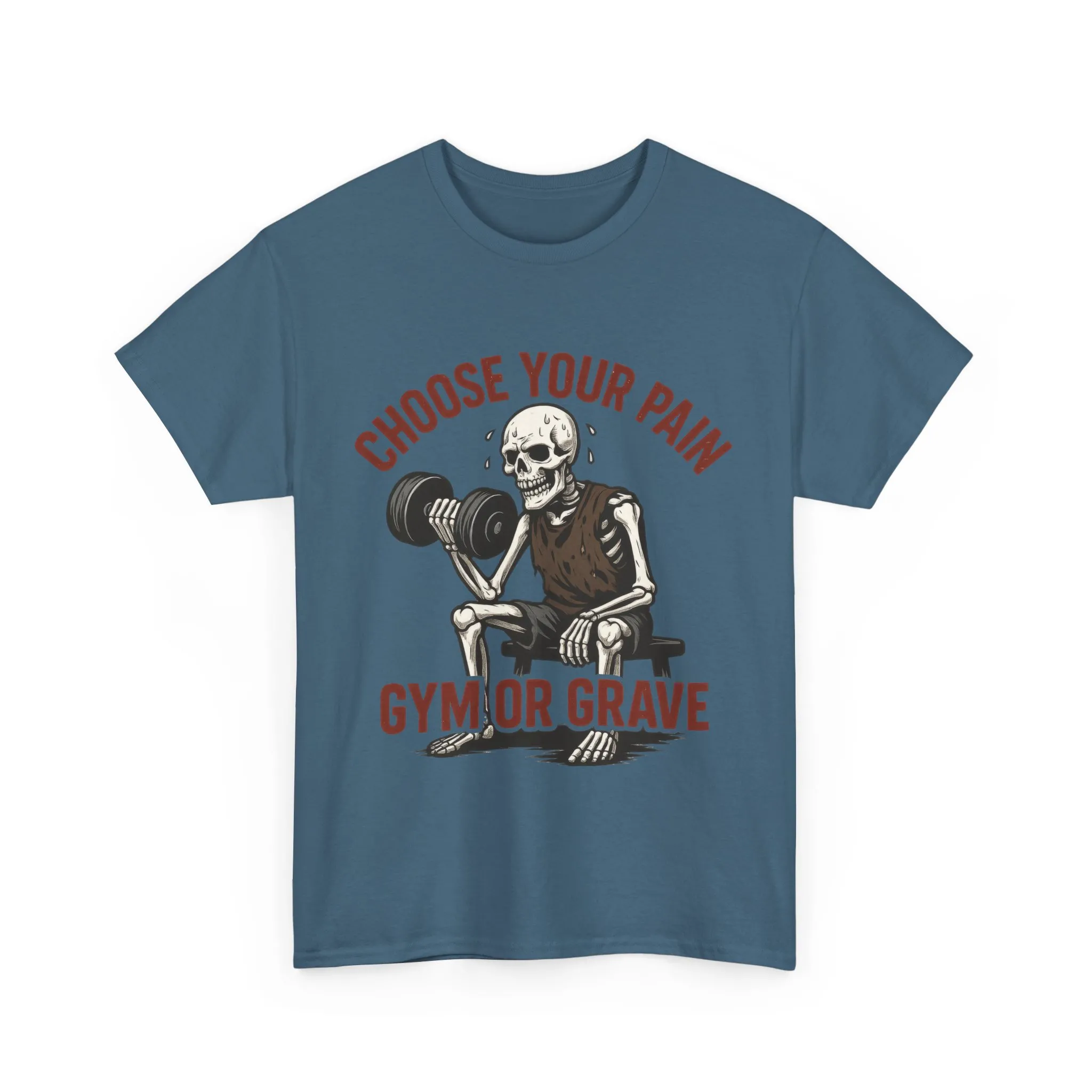 Choose Your Pain Gym Shirt, Gym or Grave Mens Tee, Funny Skeleton Workout Tee, Dark Gym Humor Gift, Halloween Gym Shirt, Motivational Tees - Image 22