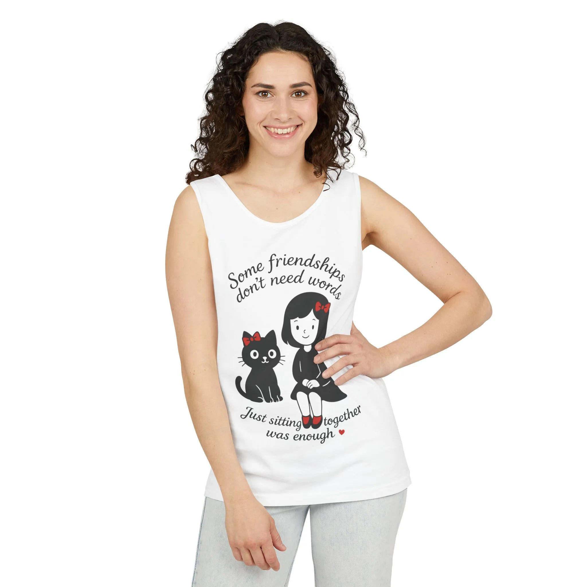 Friendship Tank Top, Cute Cat Lovers Gift, Womens Summer Apparel, Perfect for Casual Outings, Friendship Day, Cat Mom Tees - Image 6