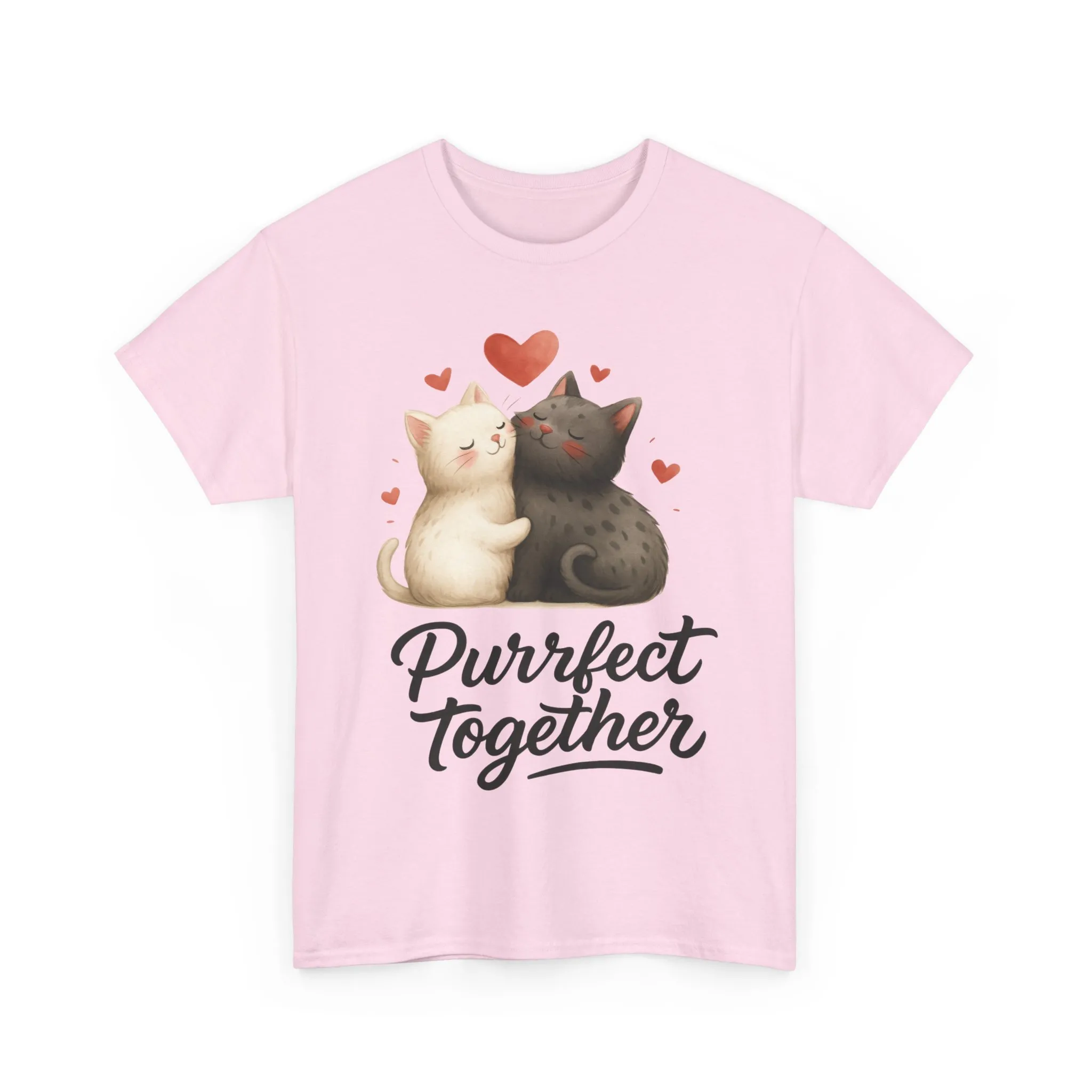 Purrfect Together Cat Tee, Cute Cat Lovers Gift, Funny Animal T-Shirt, Unisex Cotton Graphic Tee, Perfect for Valentine's Day, Pet [...] - Image 22