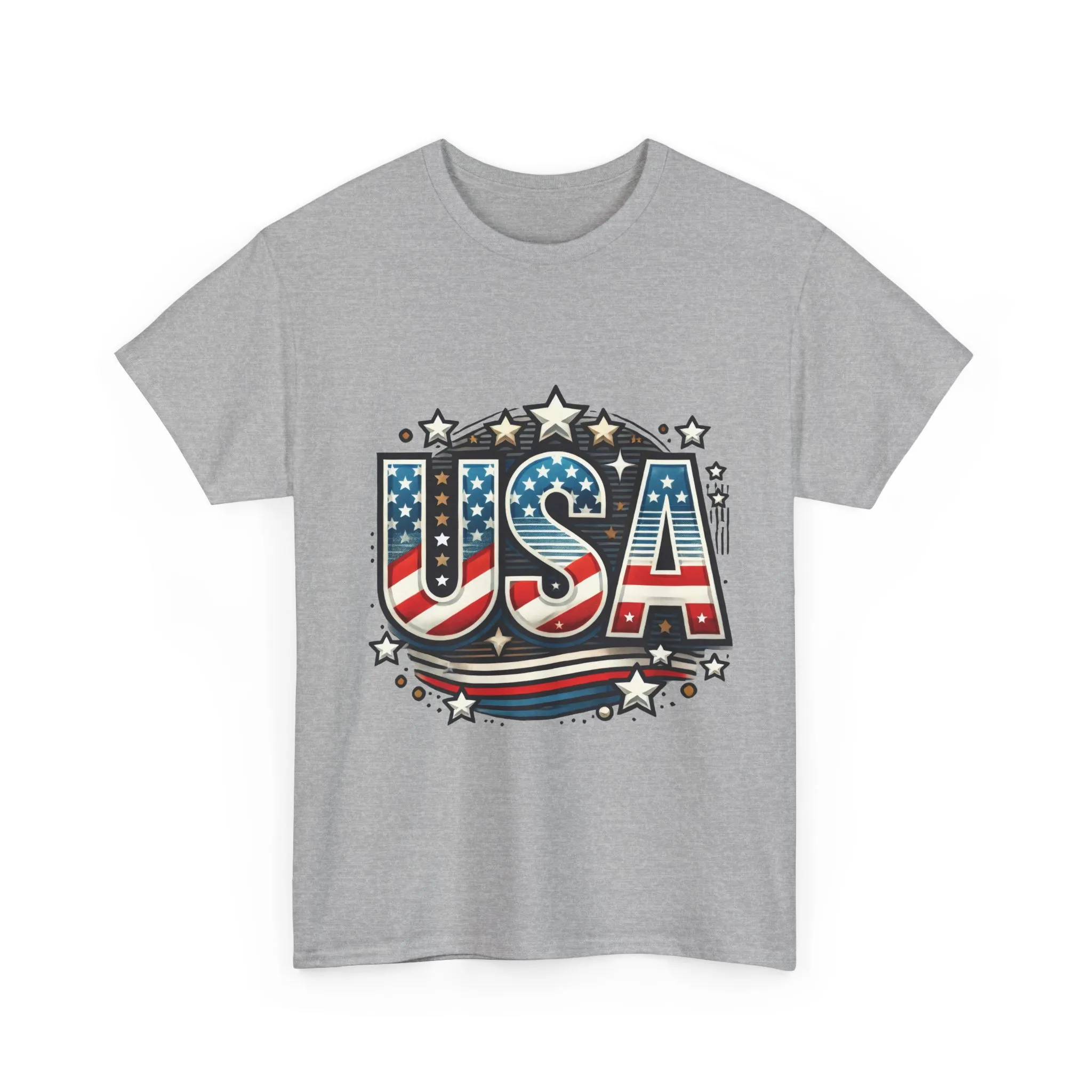 Patriotic USA T-Shirt, Unisex Heavy Cotton Tee for Independence Day, Memorial Day, 4th of July, Casual Wear, Gifts - Image 10