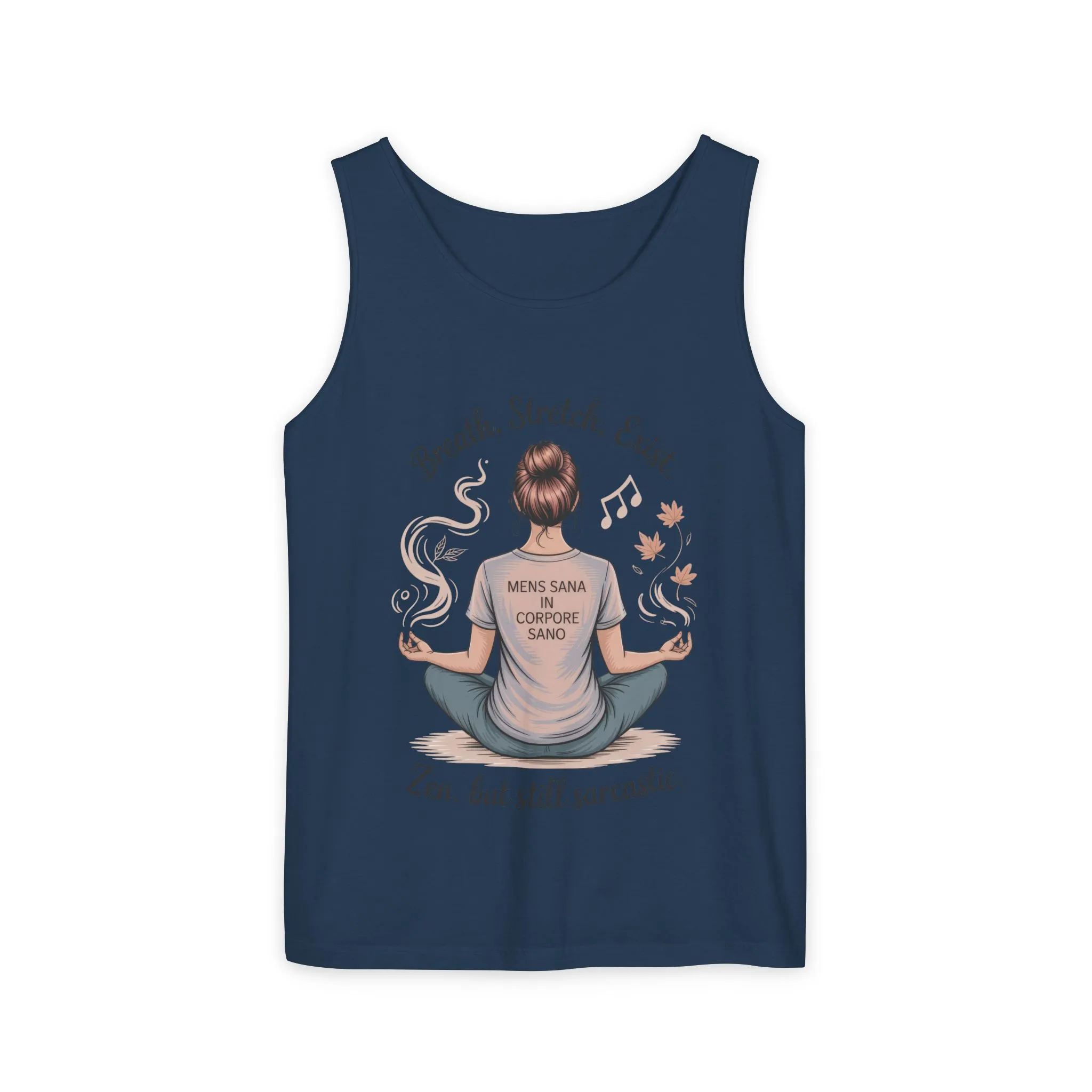 Zen Sarcastic Tank Top, Womens Meditation Shirt, Breath Stretch Exist Tee, Yoga Apparel, Gift for Mindfulness Lovers - Image 17