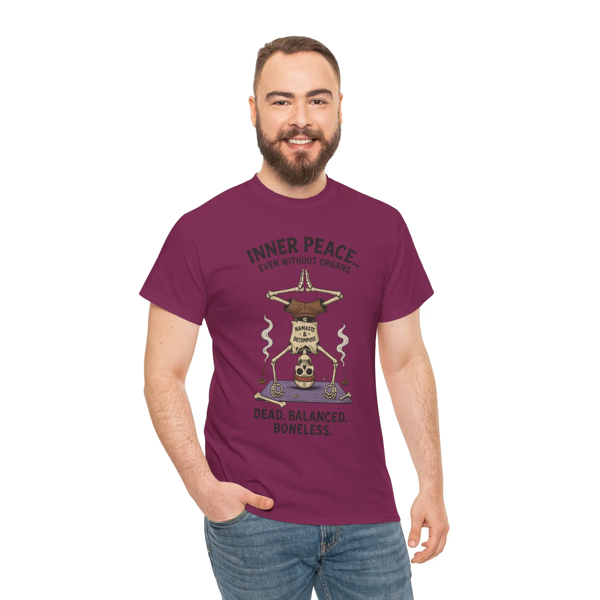Inner Peace Skeleton Yoga Unisex Tee, Dark Humor Meditation Shirt, Gift for Mindfulness Lovers, Yoga Shirt, Peaceful Vibes - Image 26