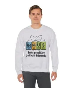 Funny Mens Genius Sweatshirt, Periodic Table Nerd Pullover, Smart Science Gift for Him, Genius Sweatshirt, Science Lovers Gift