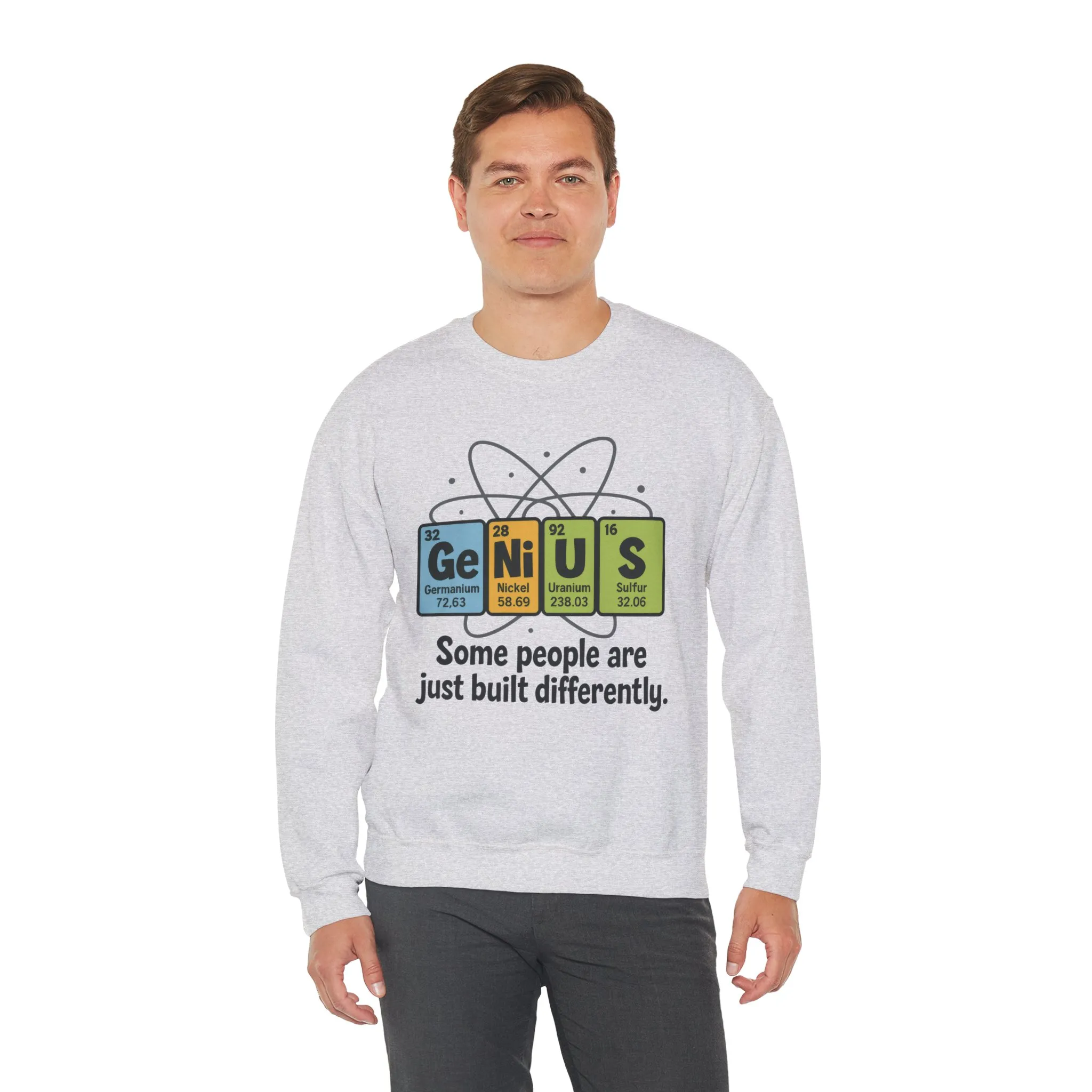 Funny Mens Genius Sweatshirt, Periodic Table Nerd Pullover, Smart Science Gift for Him, Genius Sweatshirt, Science Lovers Gift