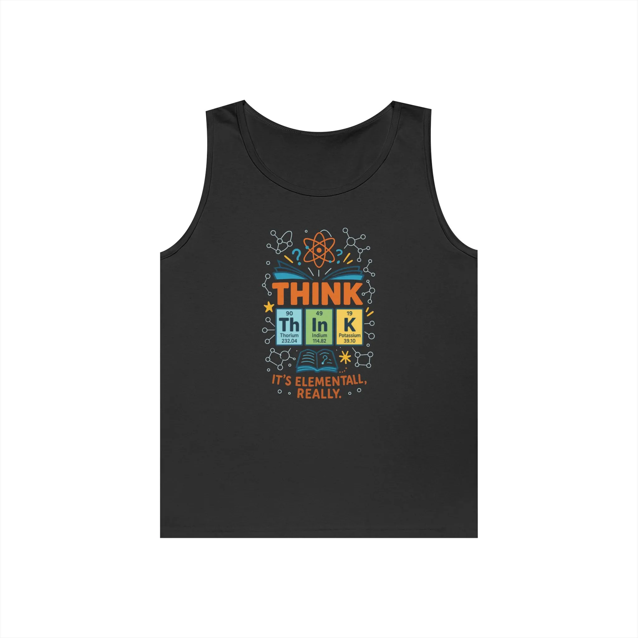 Think Tank Top for Men, Nerdy Chemistry Shirt, Periodic Table Funny Science Tank, Geeky STEM Gift for Him, Science Lovers Gift - Image 4