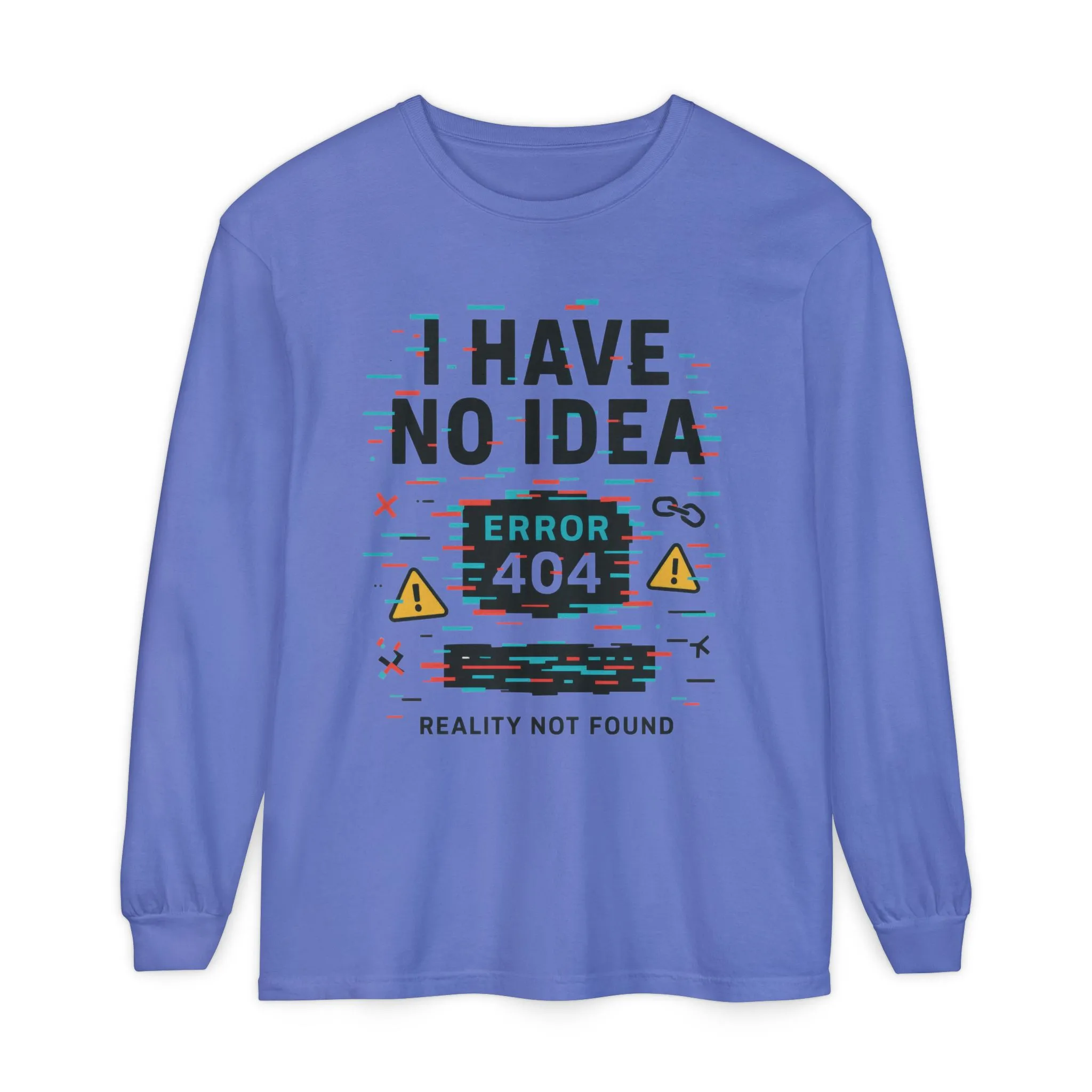 Unisex Long Sleeve T-Shirt, Funny Error 404 Graphic Tee, Internet Humor, Geeky Apparel, Quirky Humor Shirt, Gift for Tech Lovers - Image 13