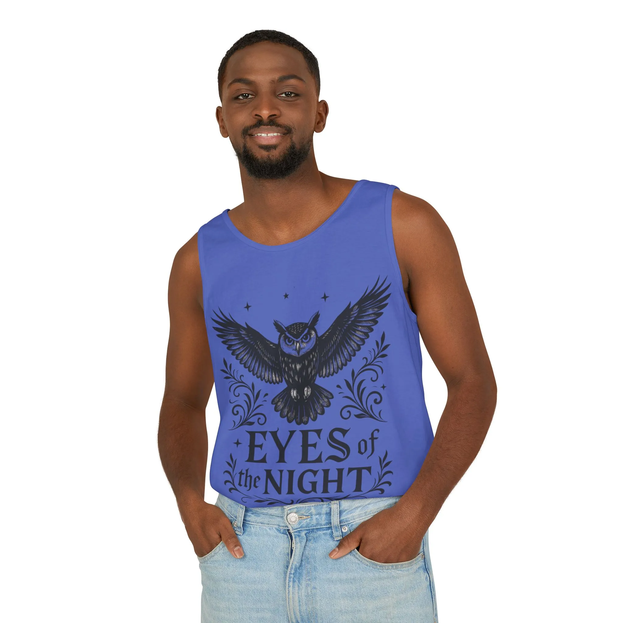 Eyes of the Night Owl Tank Top, Mens Summer Wear, Boho Aesthetic, Festival Outfit, Nature Lover Gift, Halloween Apparel - Image 56