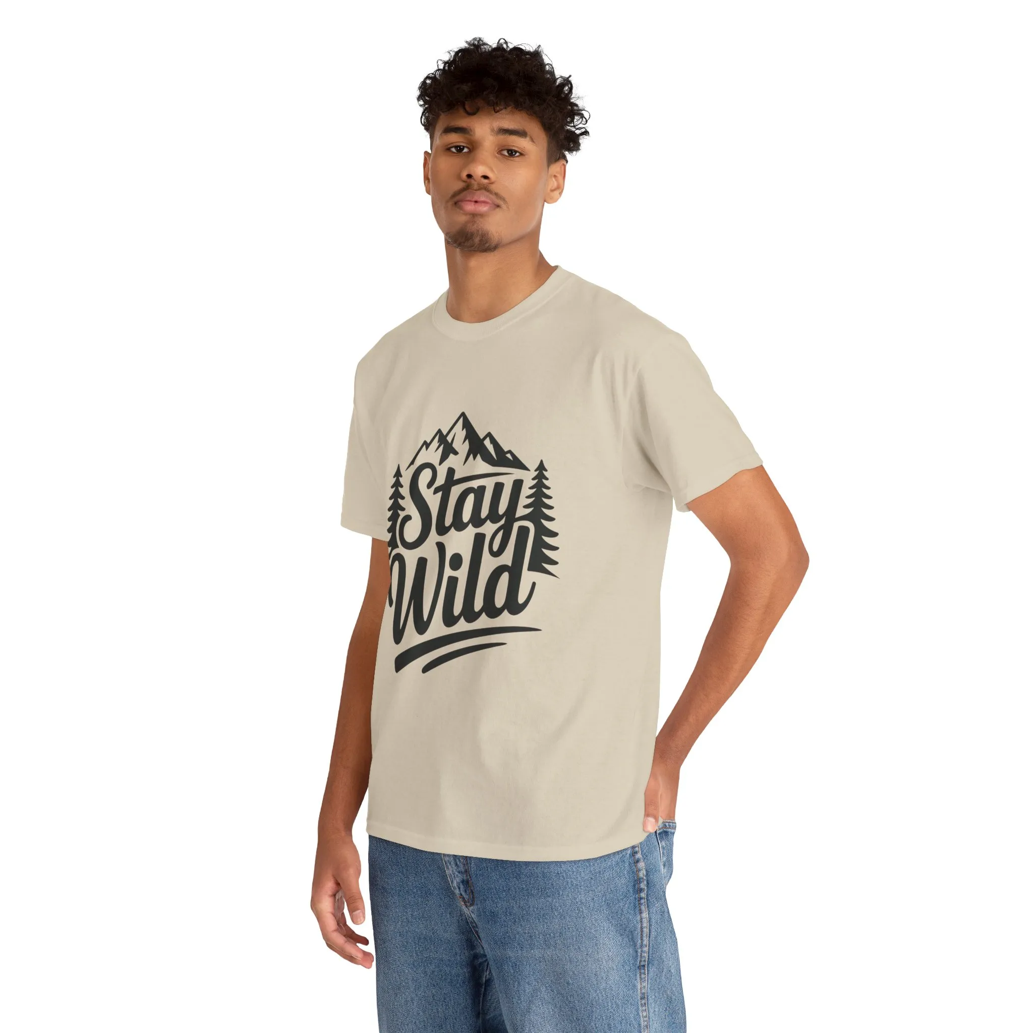 Stay Wild Adventure Tee, Unisex Heavy Cotton Tee for Nature Lovers, Camping, Hiking, Gifts for Outdoorsy Friends, Nature Graphic Tee - Image 6