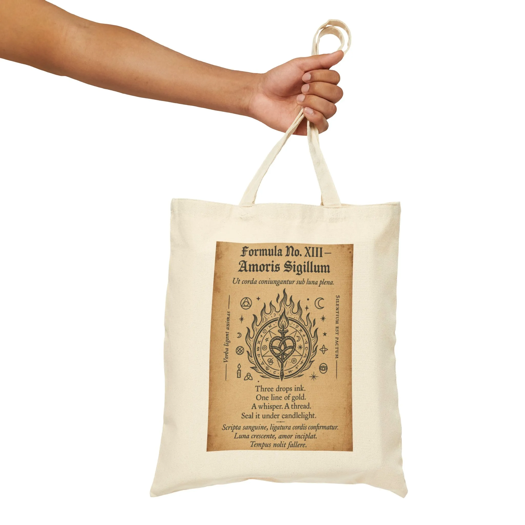 Love Sigil Tote Bag, Amoris Charm Print, Occult Romance Symbol, Witchy Ritual Canvas Bag, Mystic Heart Spell Design, Witchy Gift, Boho Tote - Image 11