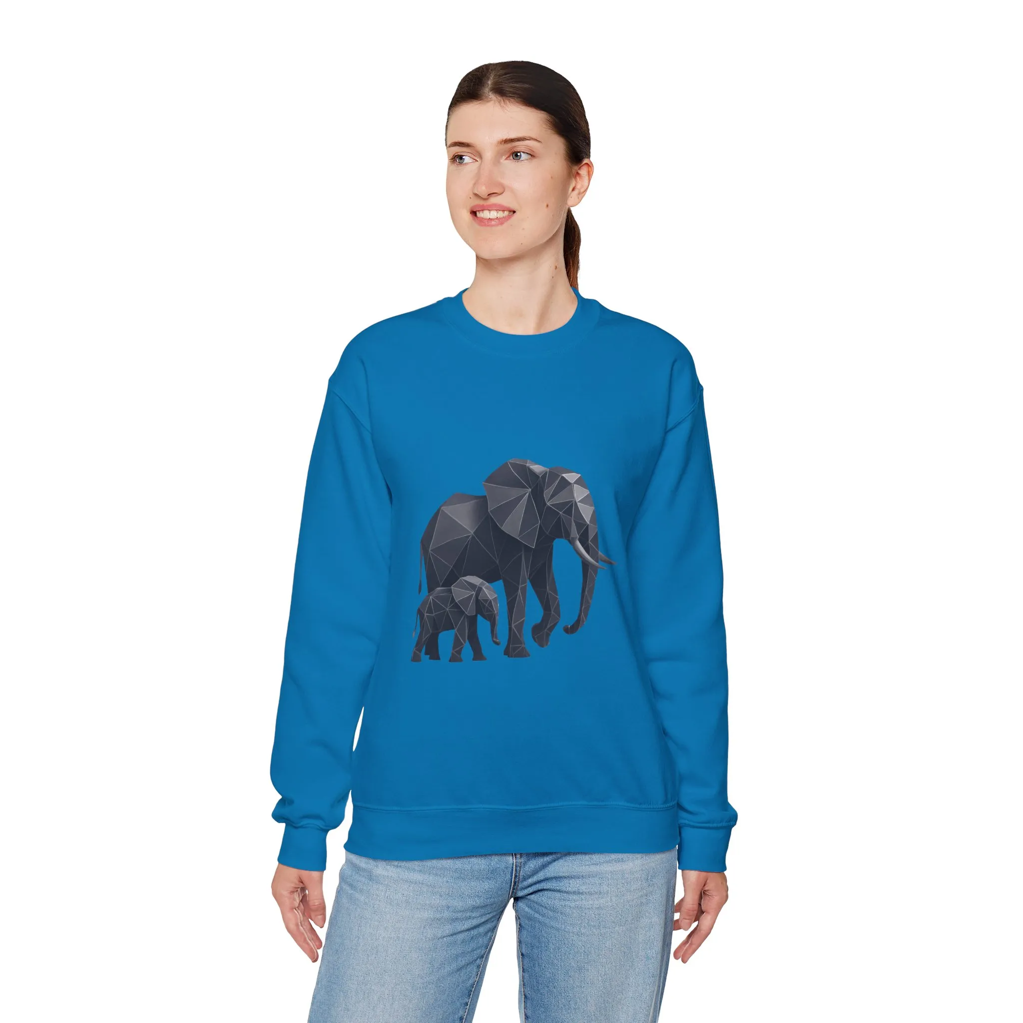 Geometric Elephant Sweatshirt, Cozy Unisex Crewneck, Animal Lover Gift, Nature Inspired Apparel, Eco-Friendly Fashion, Gift for Her - Image 24