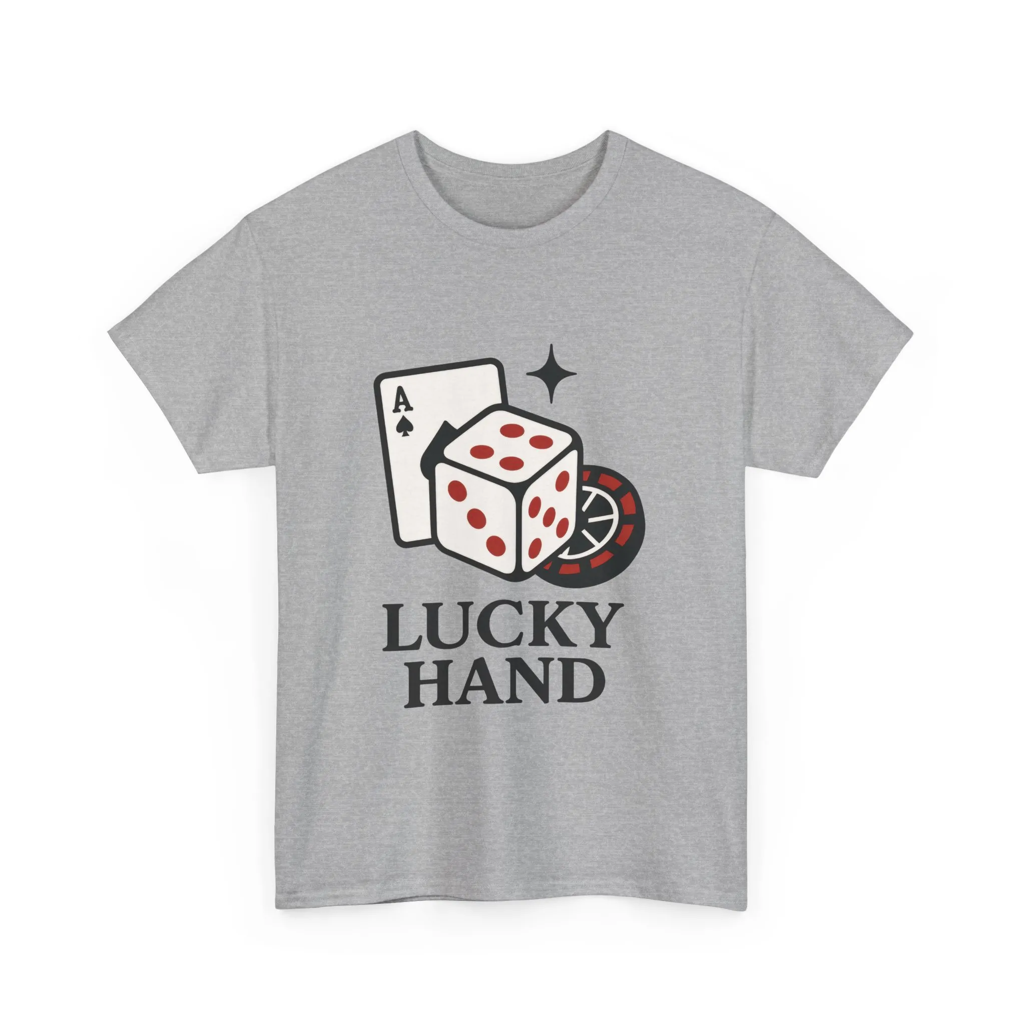 Lucky Hand Unisex Heavy Cotton Tee, Gambling Shirt, Casino Wear, Good Luck Gift, Poker T-Shirt, Casual Vintage Style - Image 2