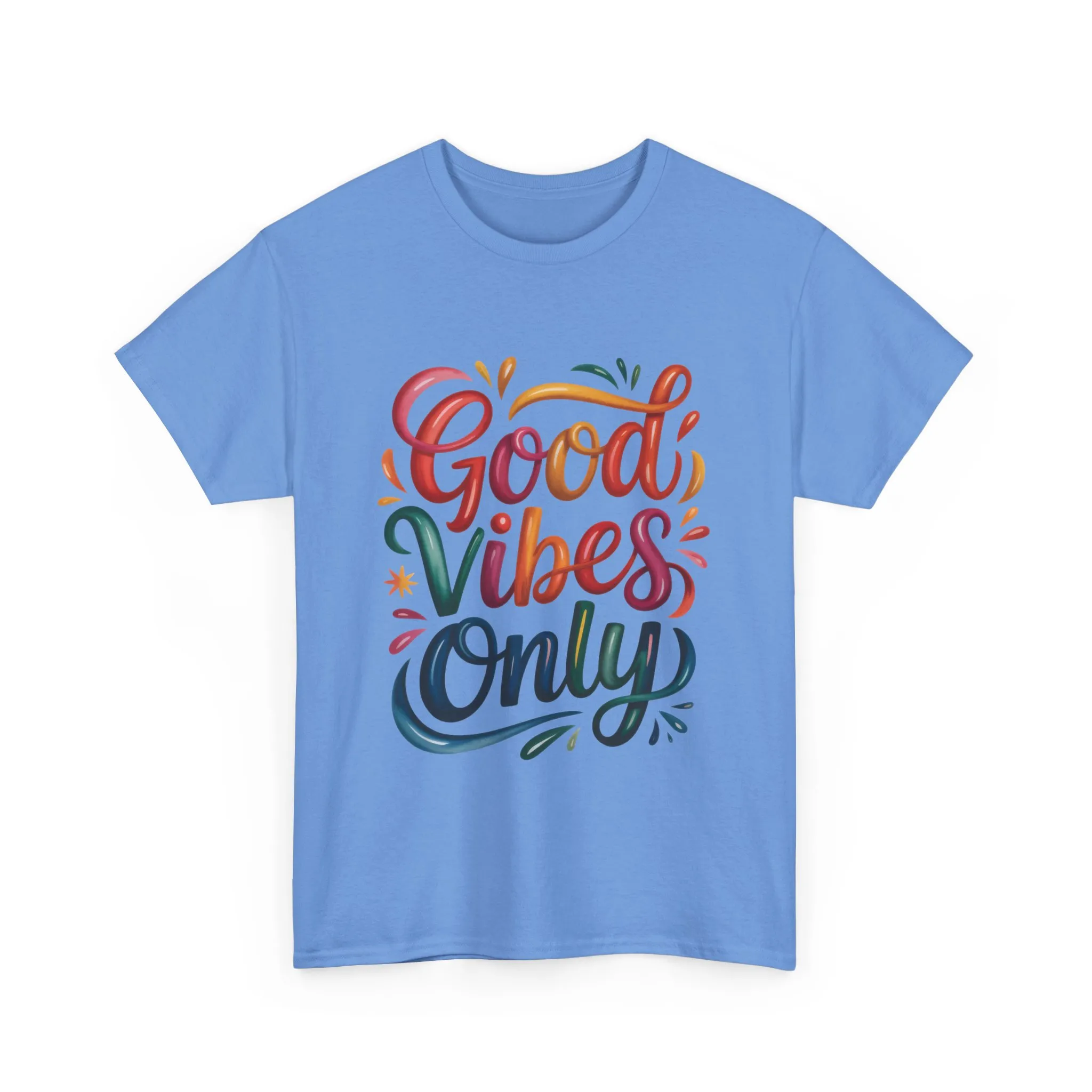 Good Vibes Only Womens Heavy Cotton Tee, Casual Wear, Gift for Friends, Relaxed Fit, Summer Style, Positive Affirmation Shirt - Image 34