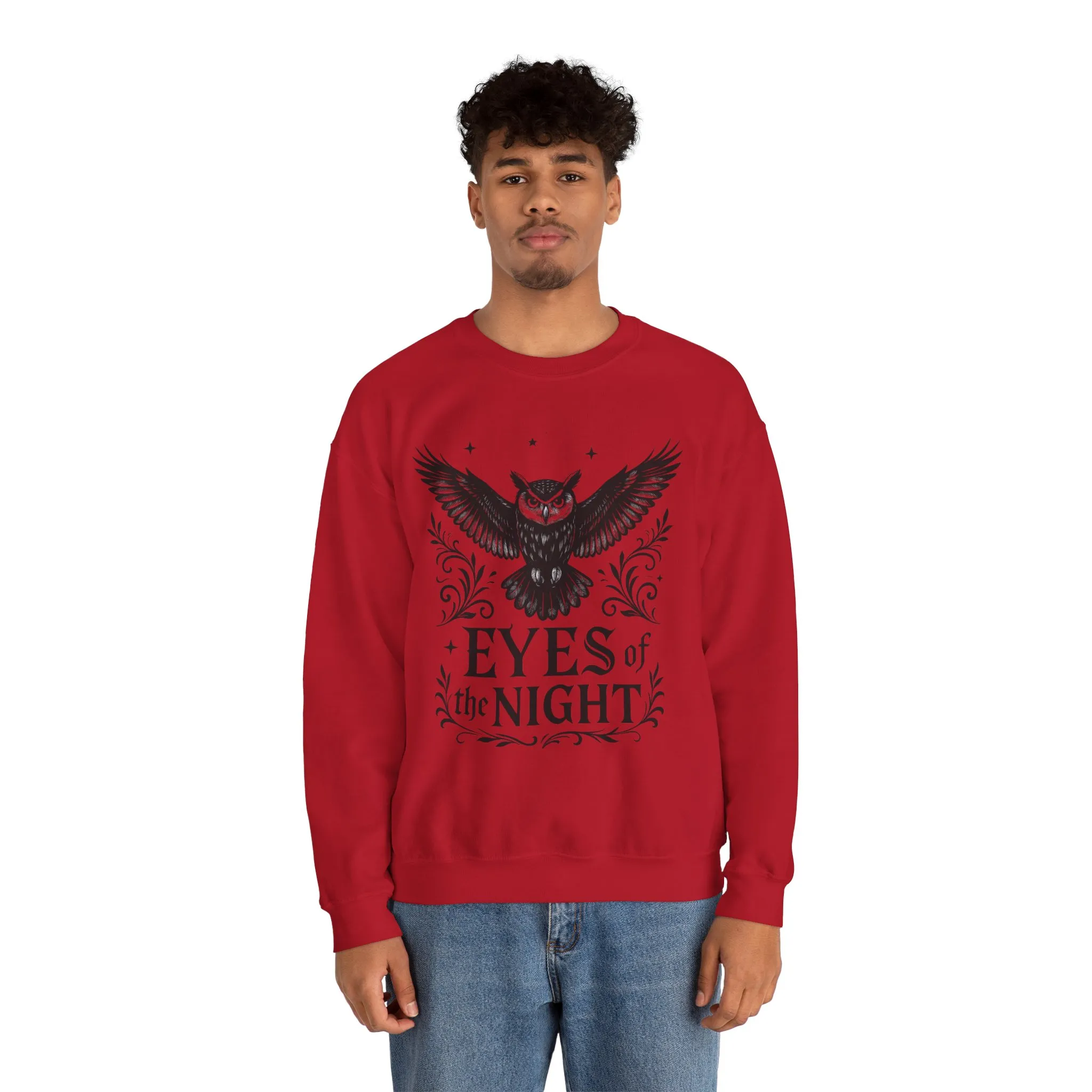 Eyes of the Night Owl Sweatshirt, Mens Dark Gothic Sweatshirt, Mysterious Owl Graphic Pullover, Forest Bird of Night Design, Halloween Gift - Image 39