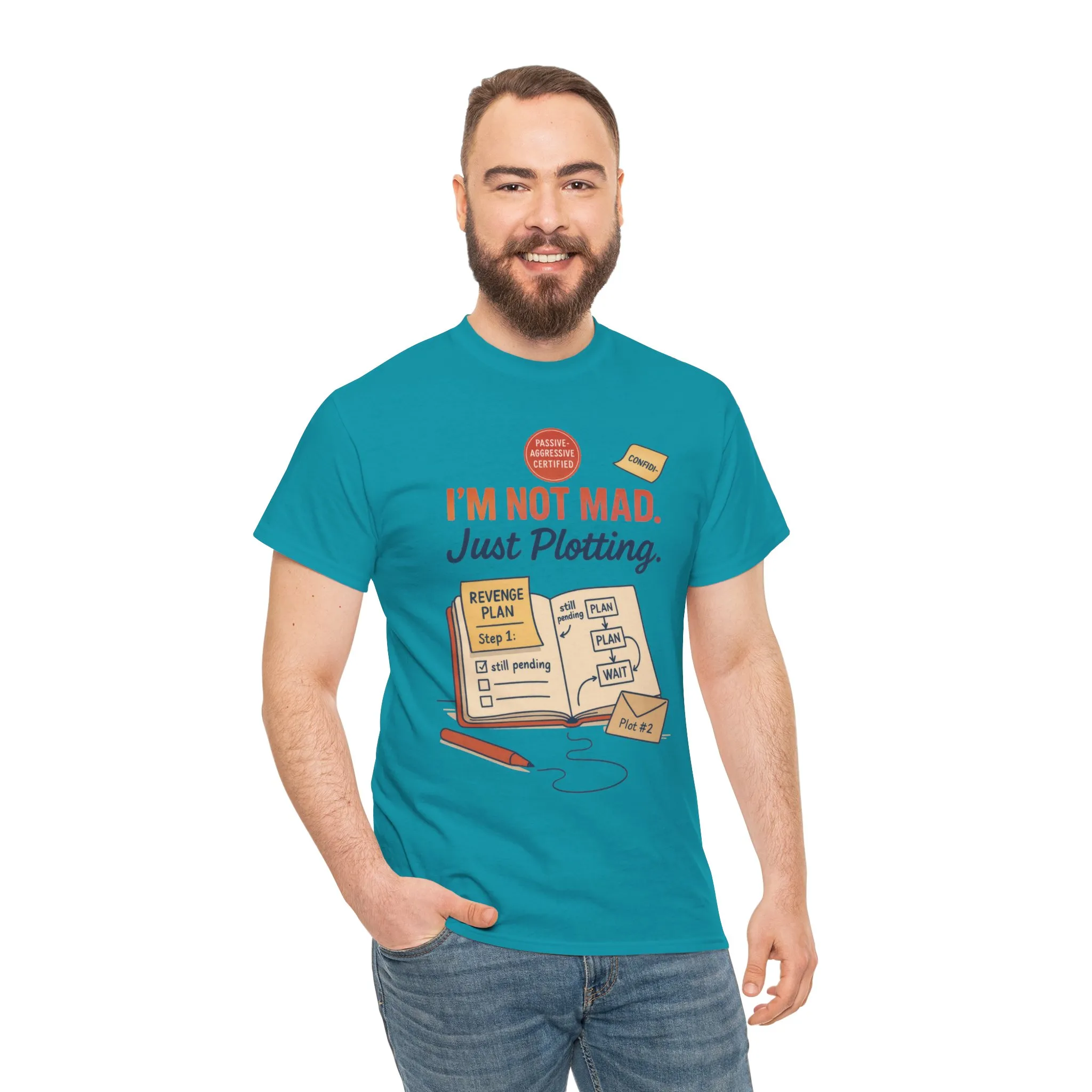 Funny Revenge Plan T-Shirt for Men, I'm Not Mad Just Plotting, Passive Aggressive Humor Tee, Humor Shirt, Funny Graphic Tee - Image 23