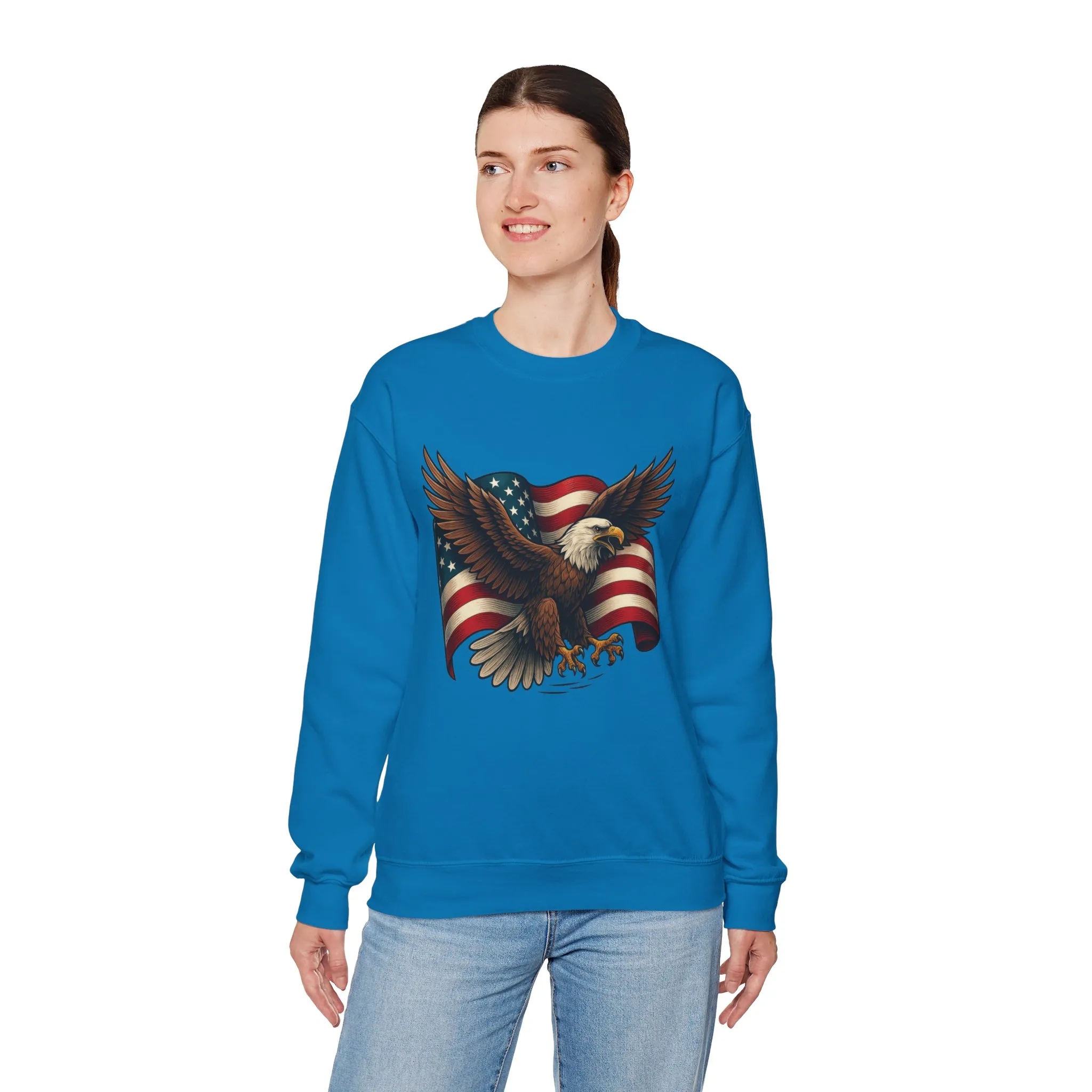 Patriotic Eagle Sweatshirt - Unisex Crewneck, USA Flag Apparel, Memorial Day, Veteran's Day, Independence Day, Gift for Patriots - Image 26