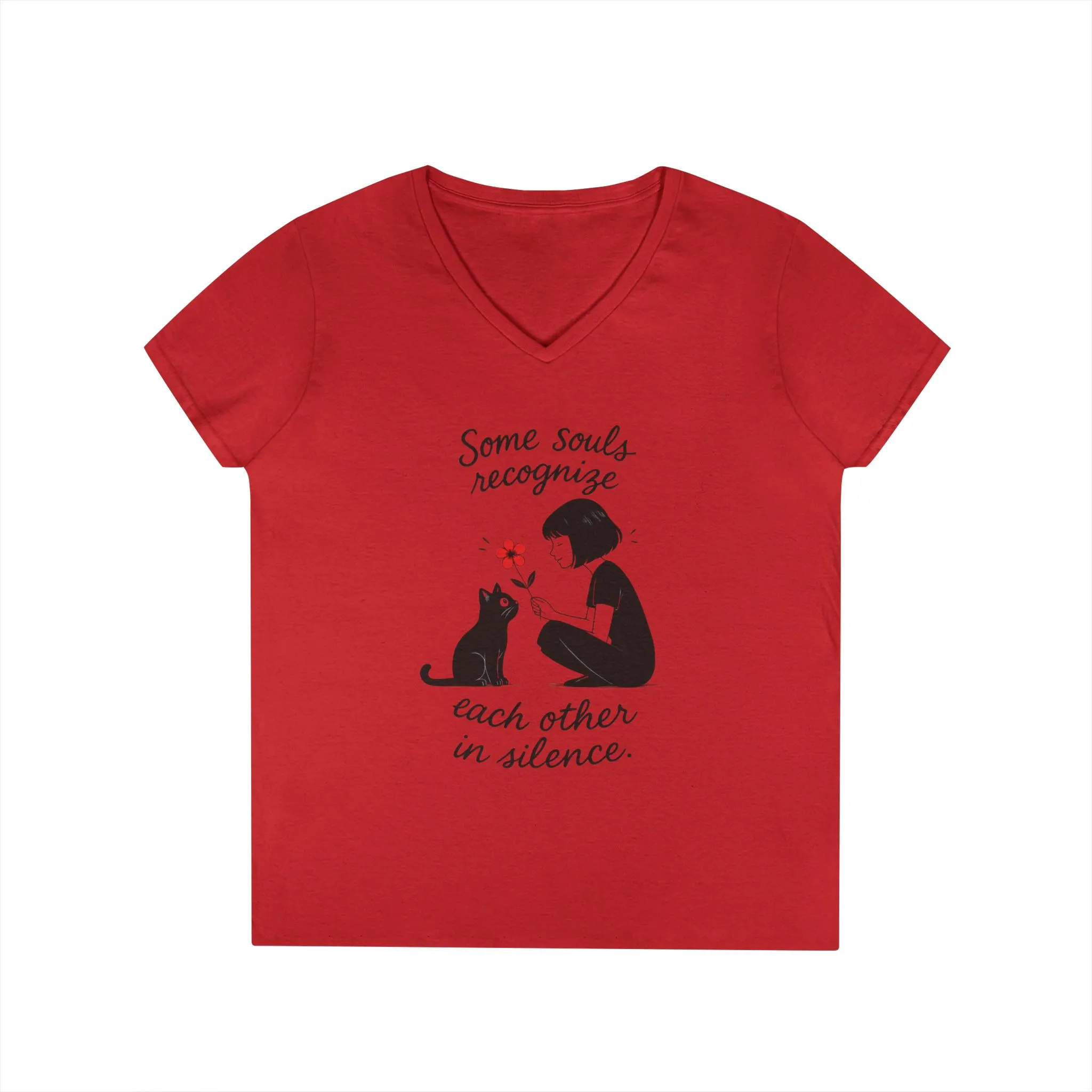 Cat Lover's V-Neck T-Shirt - Cute Graphic Tee for Pet Owners, Gifts for Cat Lovers, Animal Lover Apparel, Valentine's Day, Cat Love - Image 25