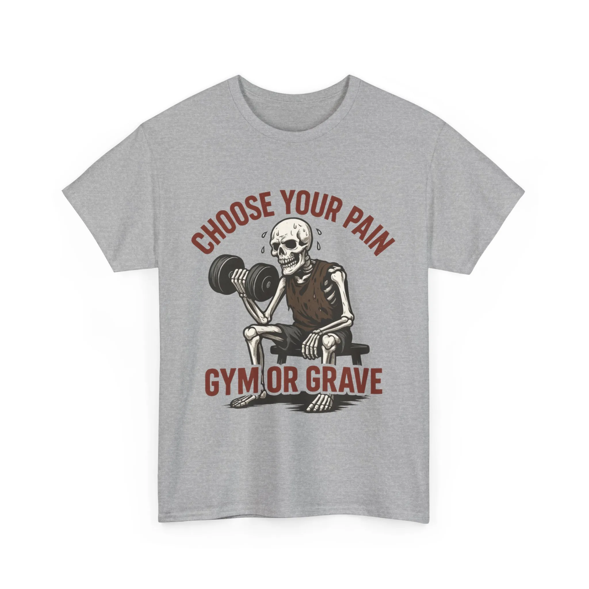 Choose Your Pain Gym Shirt, Gym or Grave Mens Tee, Funny Skeleton Workout Tee, Dark Gym Humor Gift, Halloween Gym Shirt, Motivational Tees - Image 10