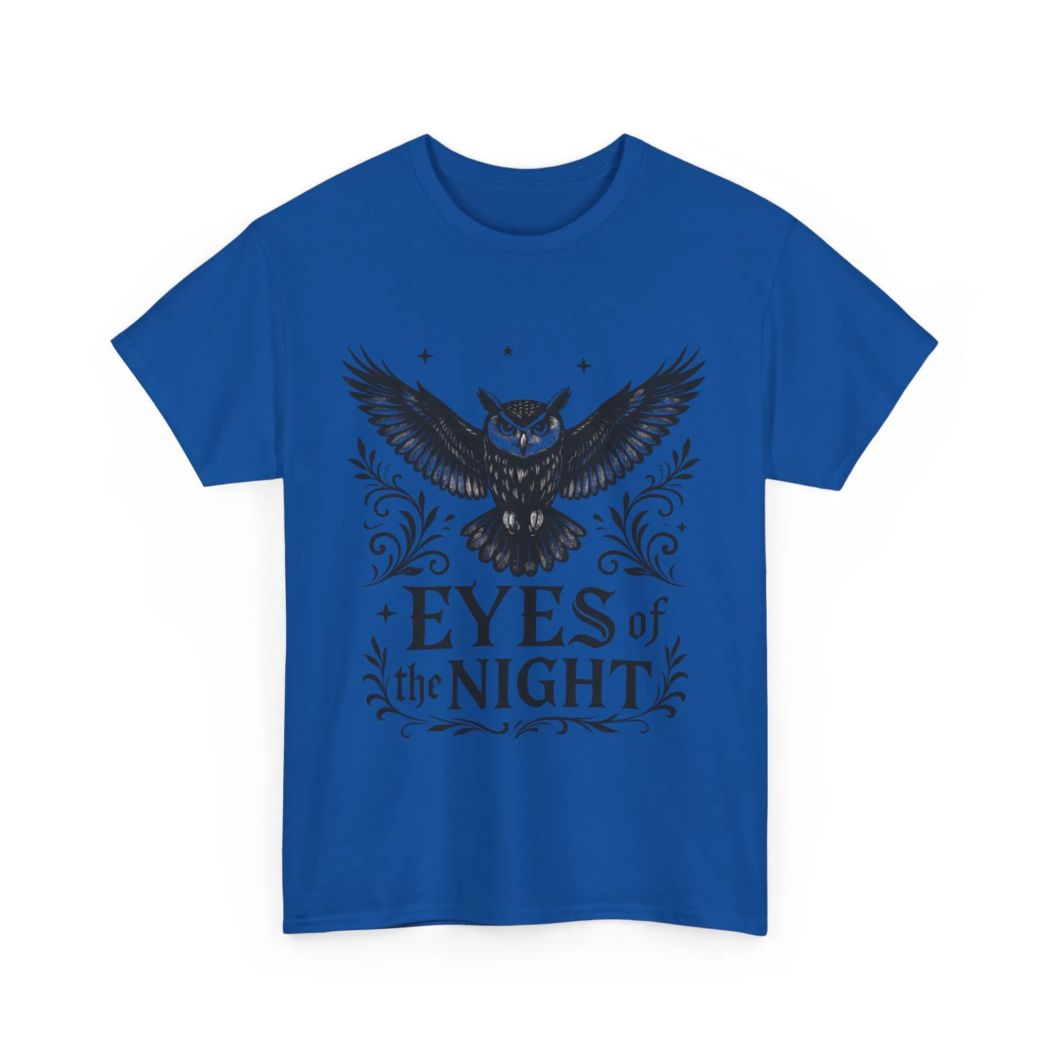 Cool Owl Graphic Unisex Heavy Cotton Tee, Flying Owl Art T-Shirt, Animal Print Tee, Gothic Bird Graphic Tee, Mens Gothic Style Shirt - Image 28