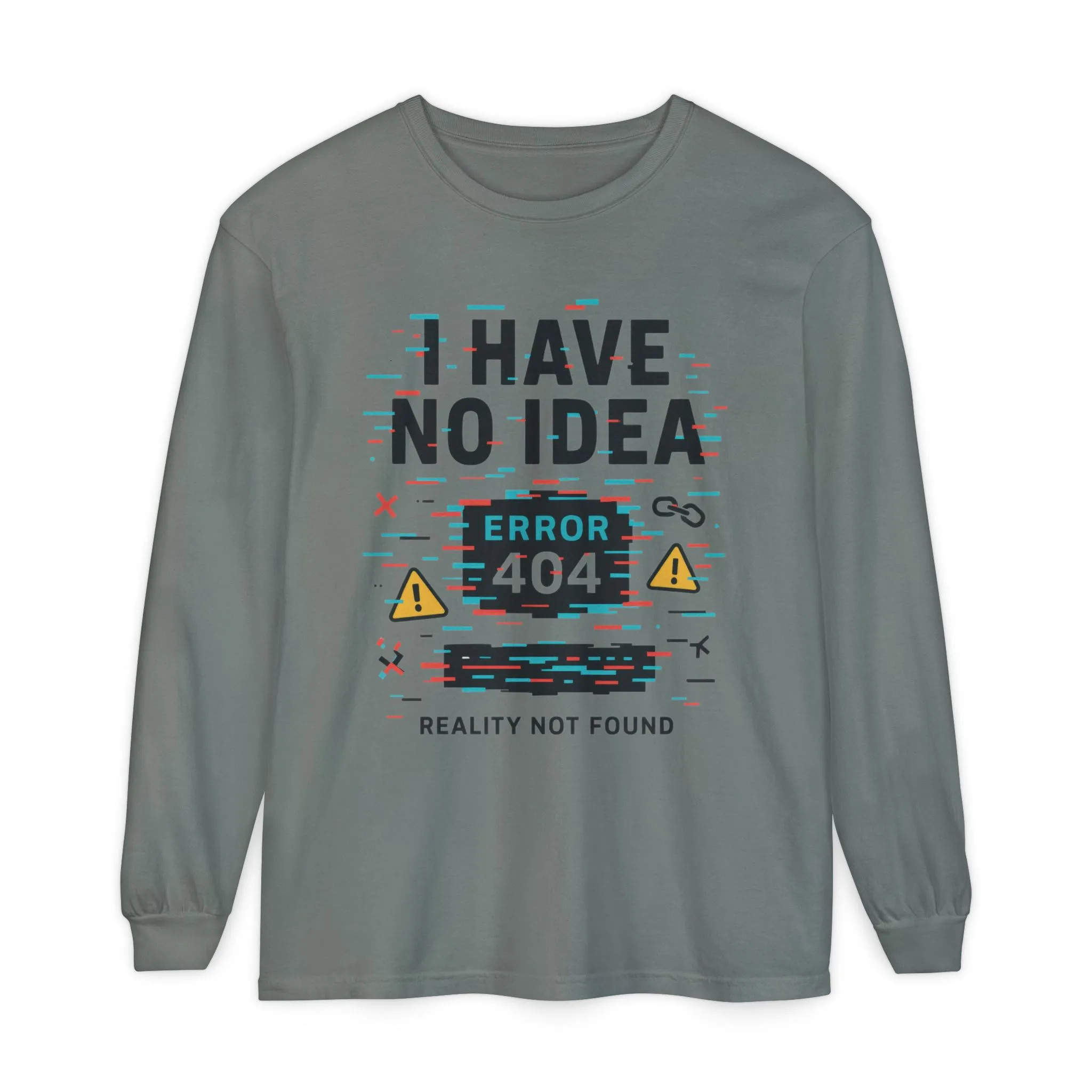 Unisex Long Sleeve T-Shirt, Funny Error 404 Graphic Tee, Internet Humor, Geeky Apparel, Quirky Humor Shirt, Gift for Tech Lovers - Image 10