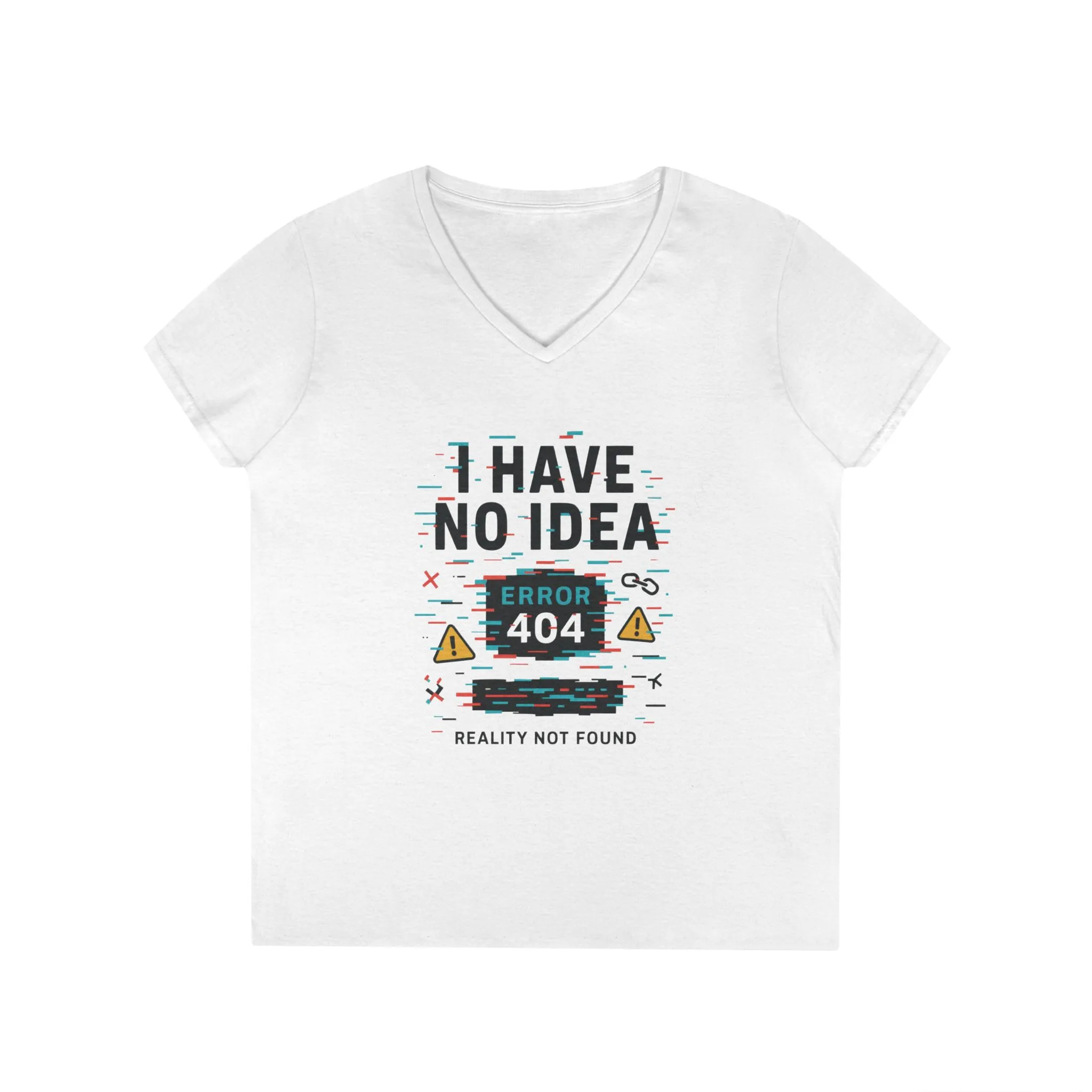 Error 404 V-Neck T-Shirt, Funny Tee, Casual Wear, Gift for Tech Lovers, Geeky Humor Shirt, Unique Birthday Present - Image 4