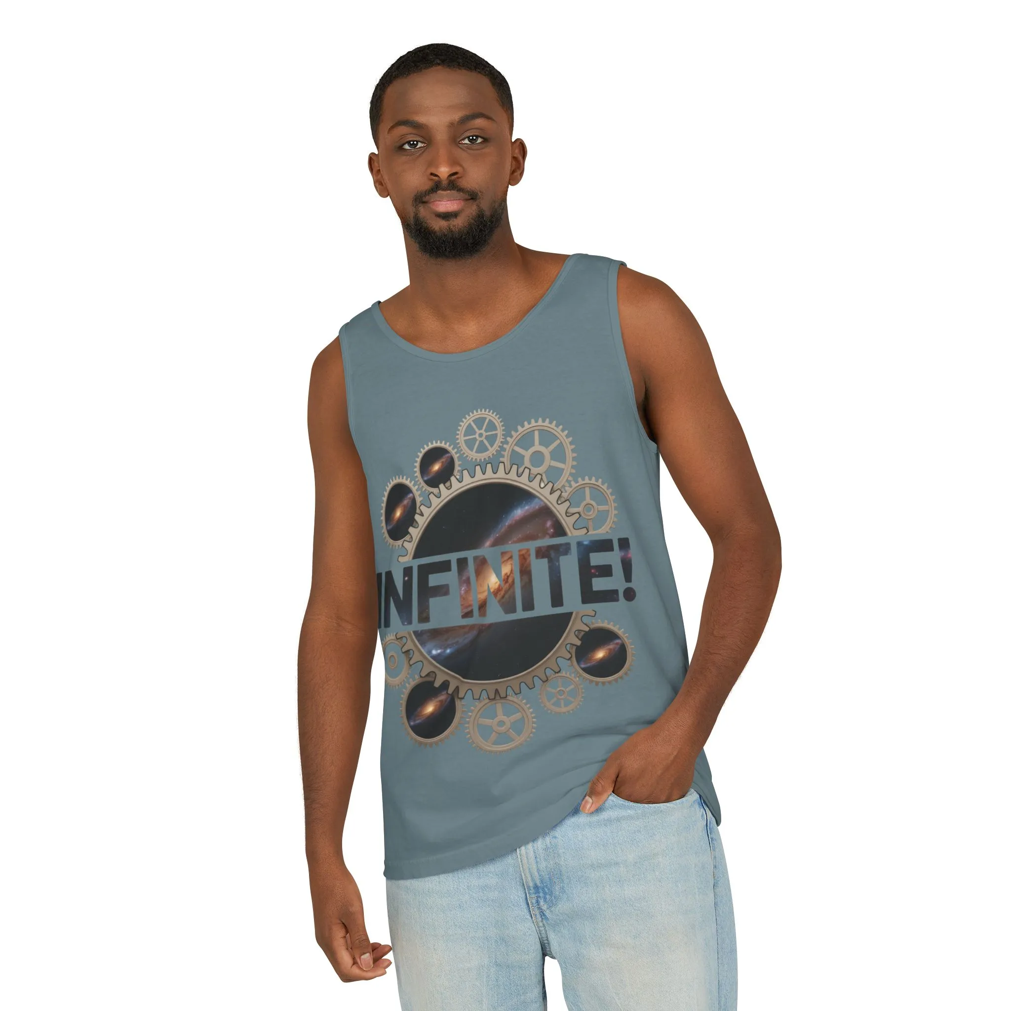 Men's INFINITE! Steampunk Space Gears T-Shirt, Cosmic Mechanical Design Tee for Sci-Fi & Engineering Lovers, Workout Shirt - Image 44