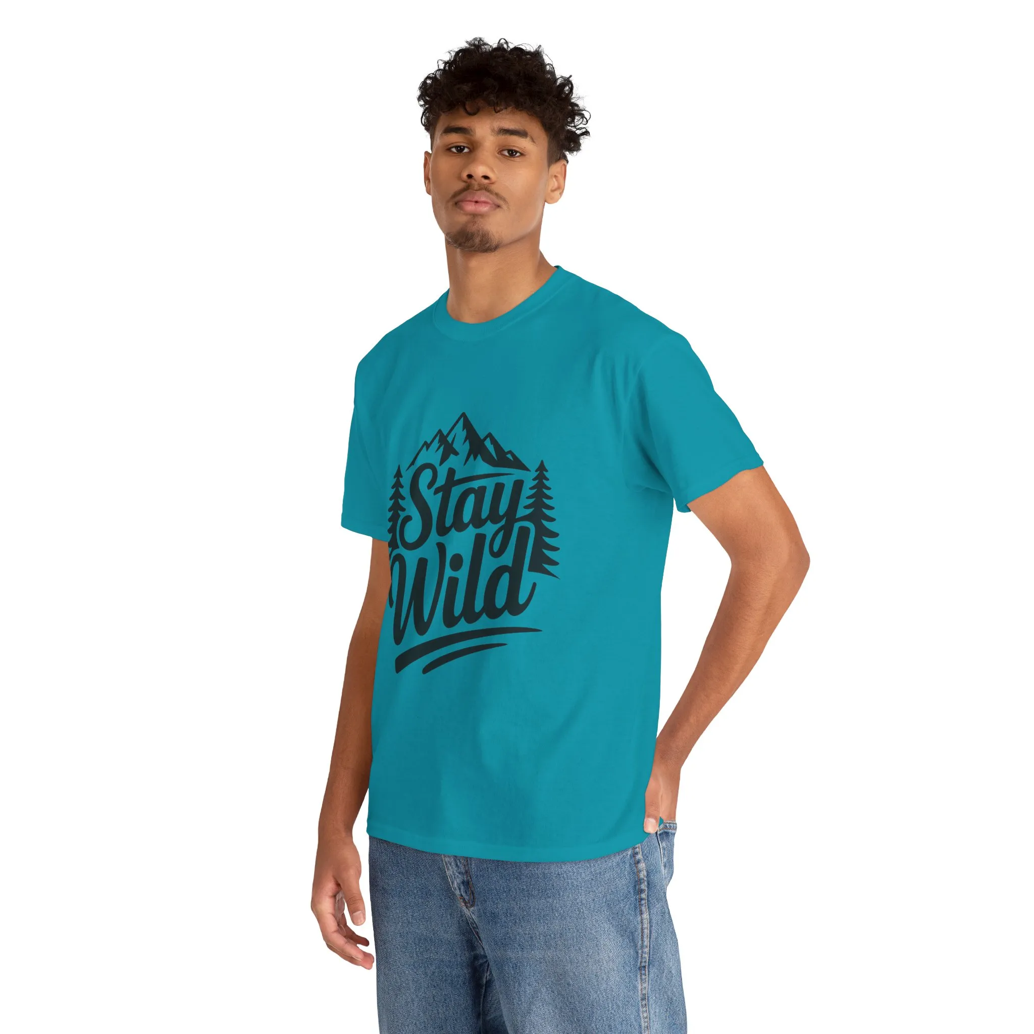 Stay Wild Adventure Tee, Unisex Heavy Cotton Tee for Nature Lovers, Camping, Hiking, Gifts for Outdoorsy Friends, Nature Graphic Tee - Image 3
