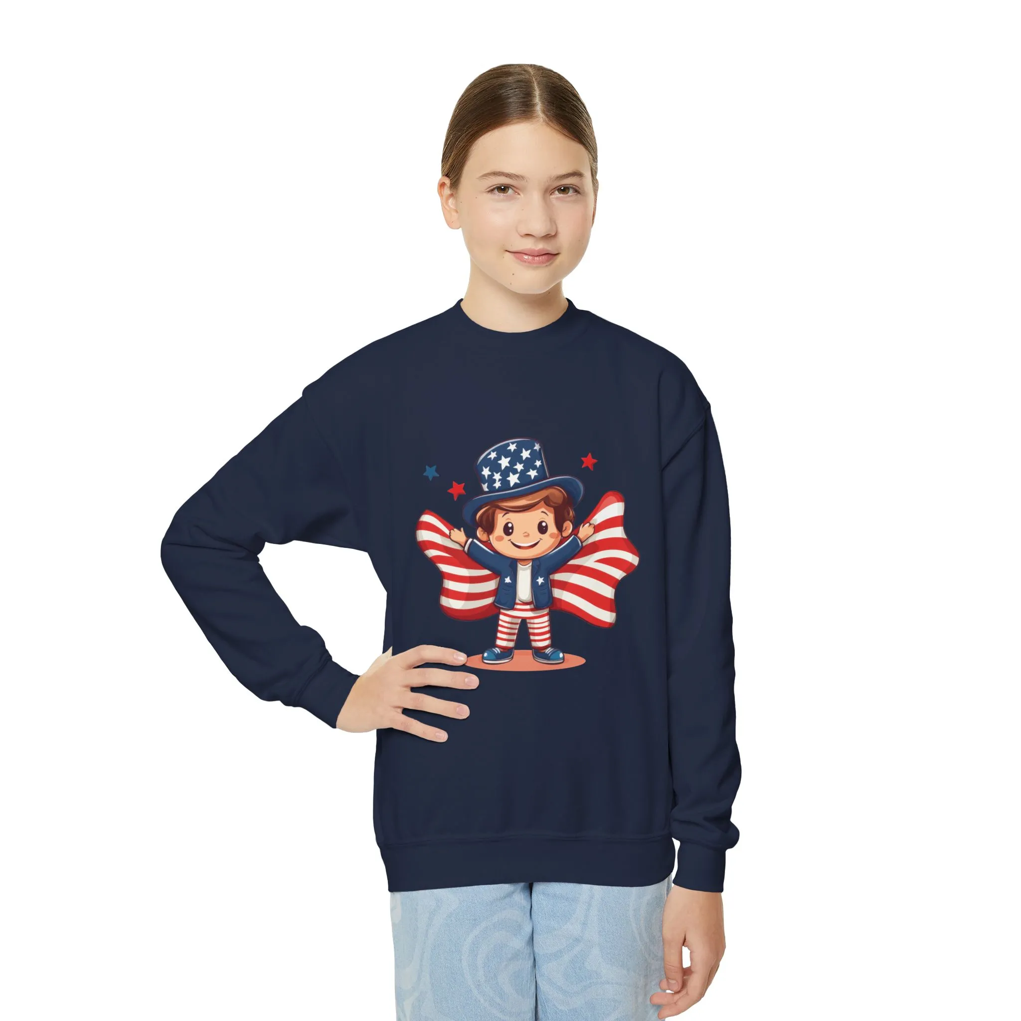 Patriotic Youth Crewneck Sweatshirt, Kids Flag Sweatshirt, July 4th Outfit, Independence Day Gear, Americana Sweatshirt, Holiday Clothing - Image 21