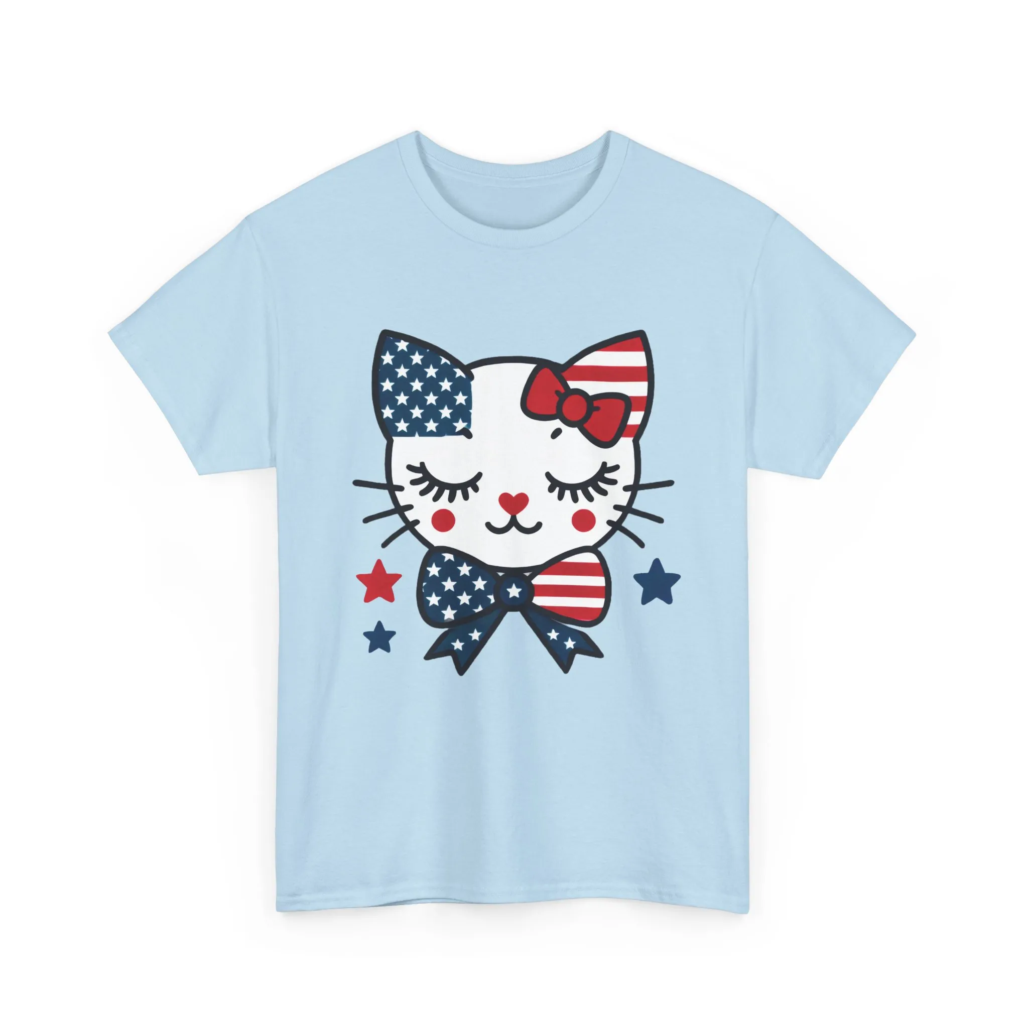 Patriotic Cat Womens Tee, Cute Cat Shirt, Womens T-Shirt, July 4th Outfit, Independence Day Gift, Animal Lover Apparel - Image 31